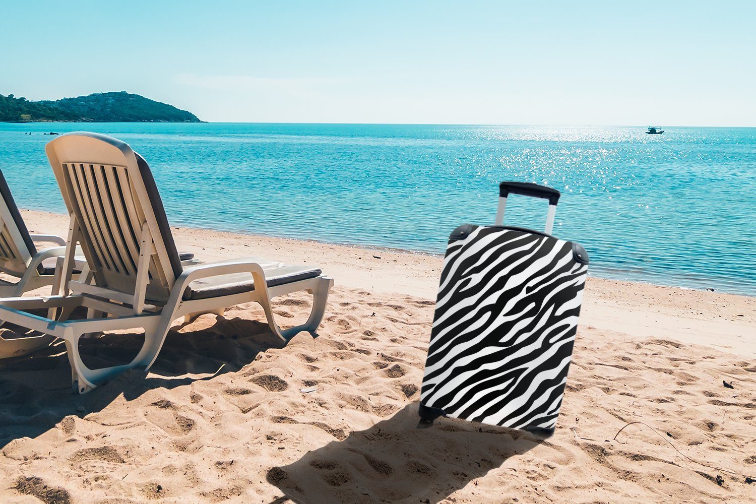 MuchoWow Handgepäckkoffer Tiere - Zebra mit Rollen, 4 Reisetasche - Gestaltung, Ferien, Reisekoffer Handgepäck für rollen, Trolley