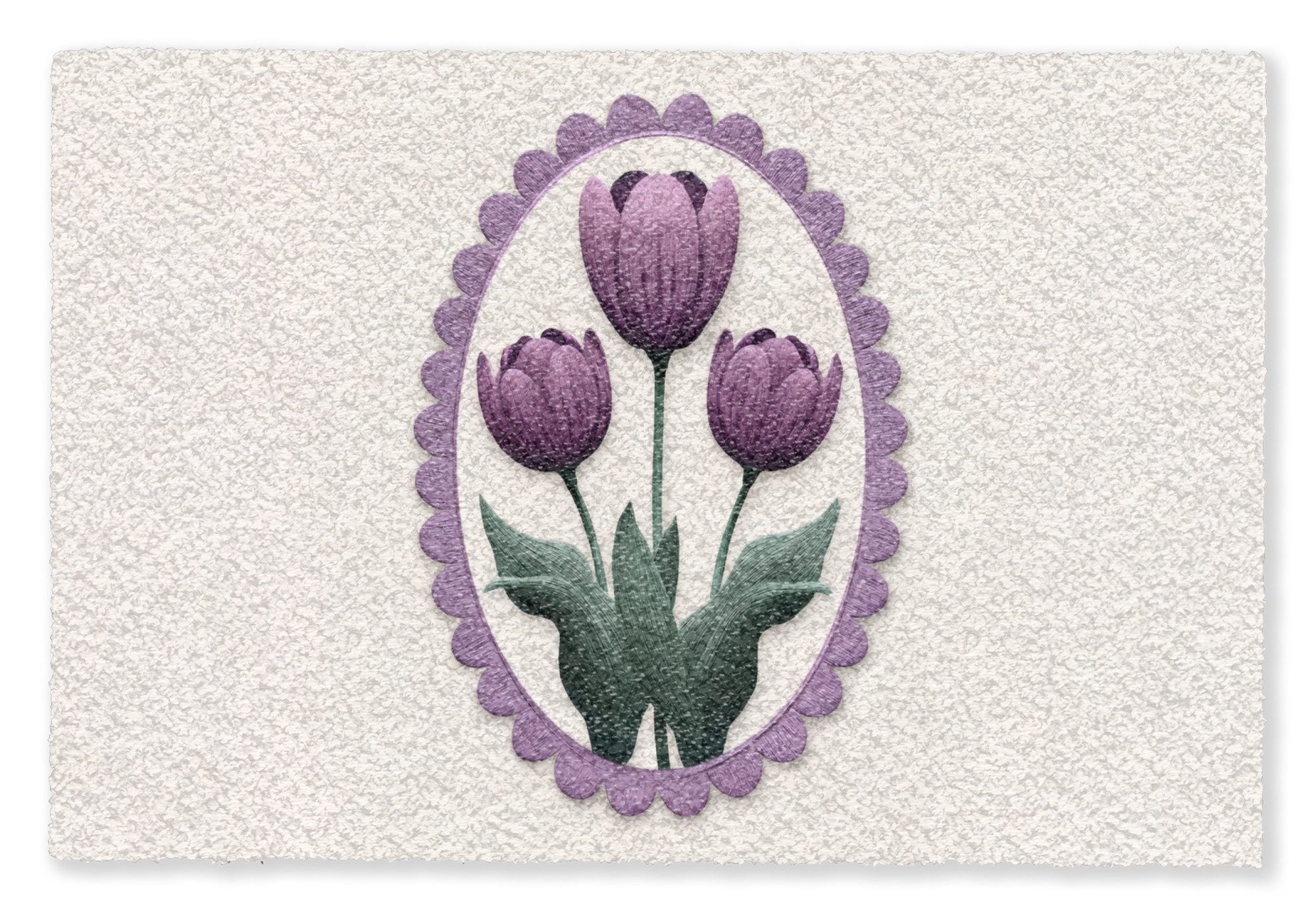 MuchoWow Fußmatte Tulpen - Lila - Liste - Blätter, Rechteckig, innen Schmutzfangmatte, Tür, Schmutzfänger Flur, Teppich 60x40 cm