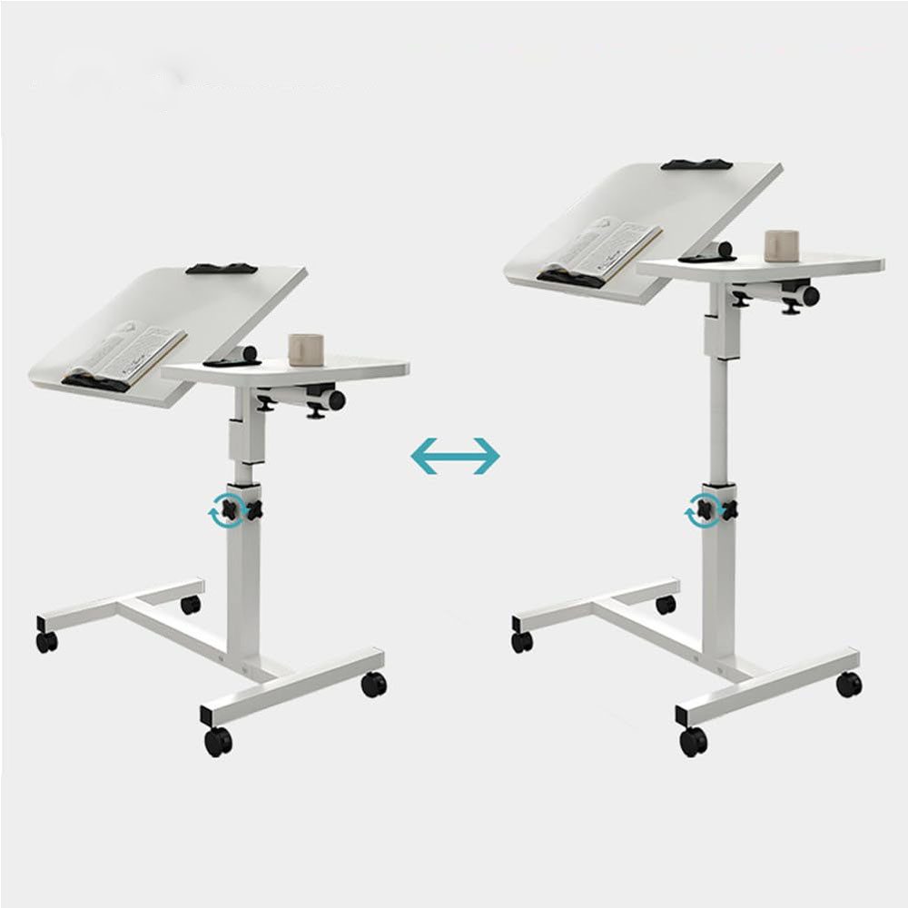 GarveeMore Schreibtisch Auf Rollen 60×40Cm Laptoptisch Höhenverstellbar Beistelltisch – Bild 4 von 5