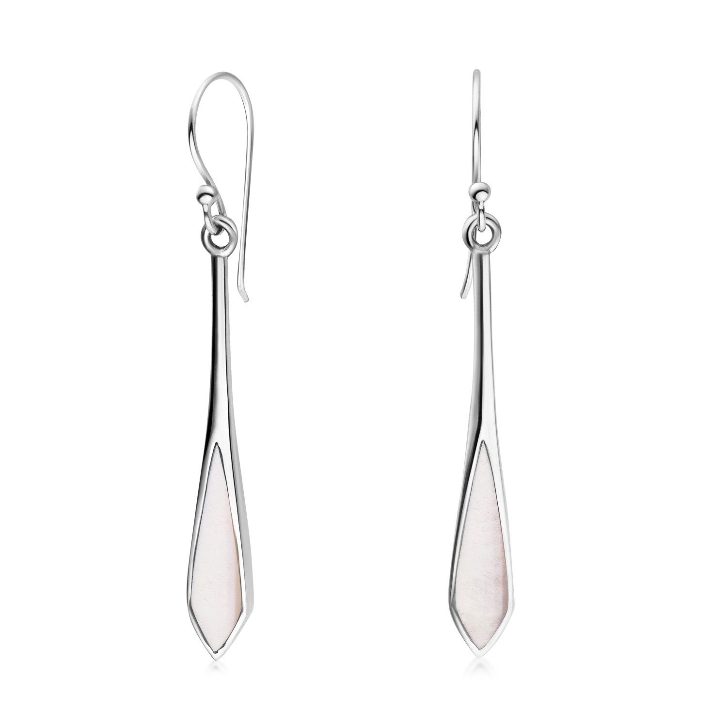 Materia Paar Ohrhaken Muschel Perlmutt Ohrhänger weiß lang SO-158, 925 Ster günstig online kaufen