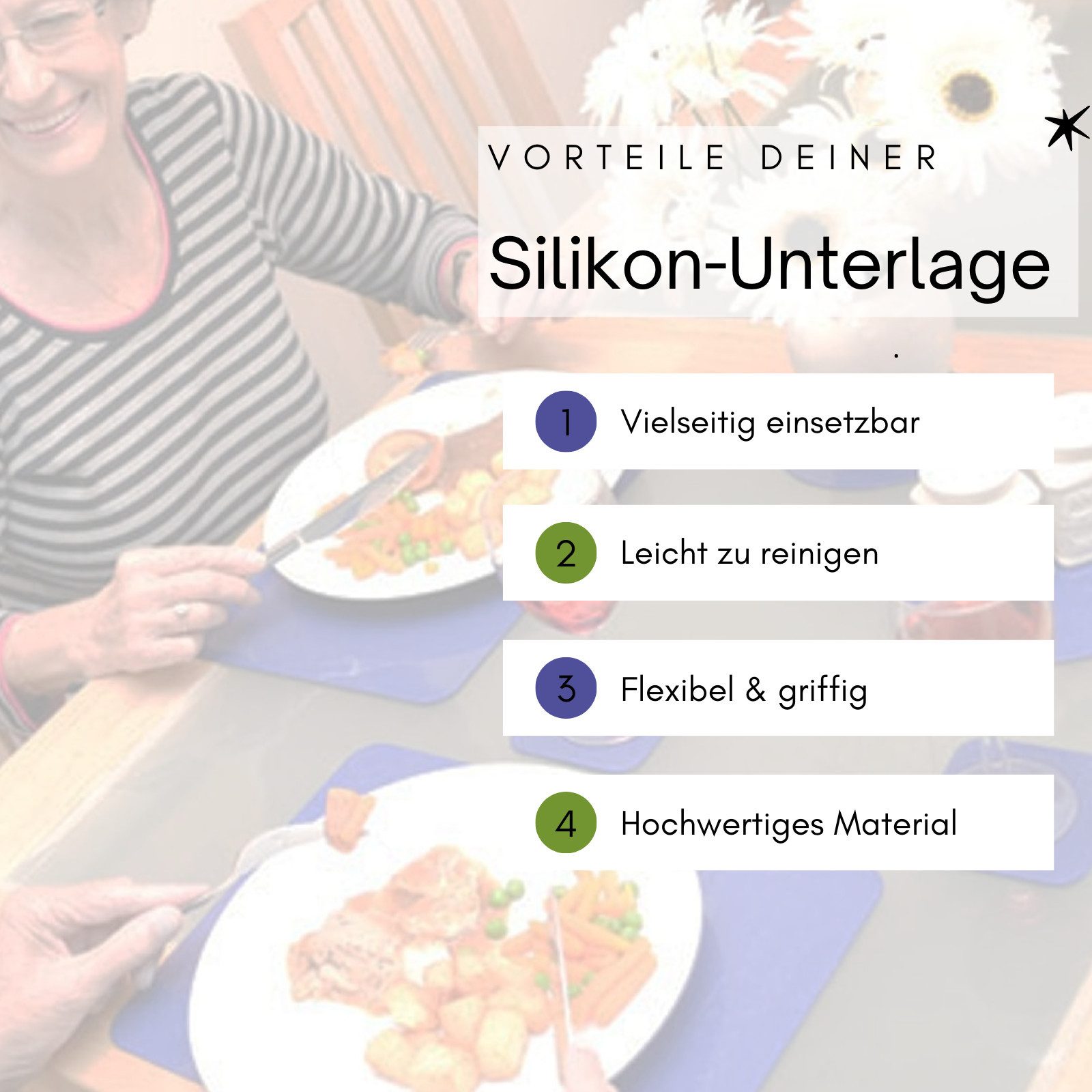 Rehaforum Medical Küchenorganizer-Set Rutschfeste Unterlage für die Küche, 25 x 18 cm, (1-tlg), Abwaschbar mit Seife & Wasser, autoklavierbar