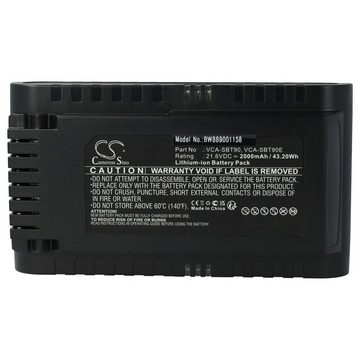 vhbw passend für Samsung VS20T7532T1/EU, VS20T7534T1/SH, VS20R90G6R3/EG, Staubsauger-Akku 2000 mAh