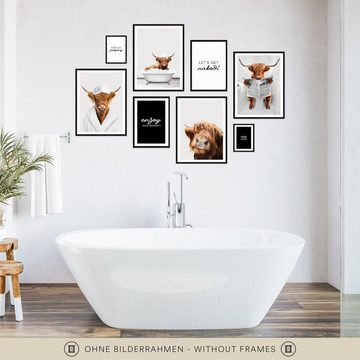 ARTFAVES Poster FUNNY BATHROOM, (moderne Wandbilder, 8 St), verschiedene Größen im Set