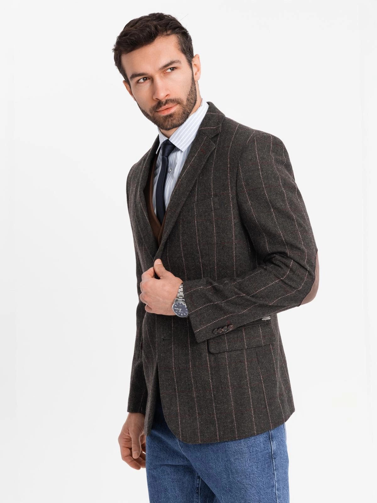 OMBRE Sakko Eleganter Sakko für Herren aus Wollmischung Schlitz auf der Rückseite der Jacke
