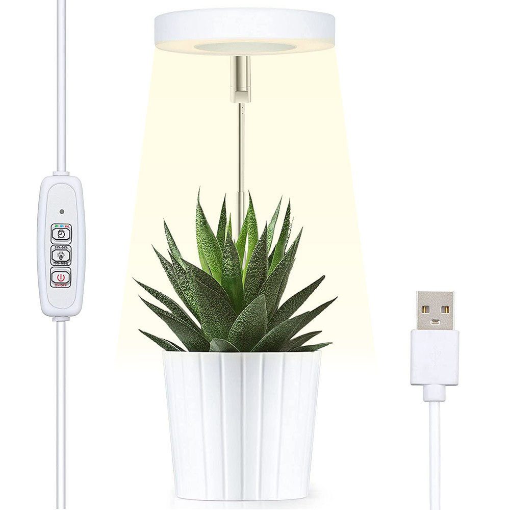 Sonnenlicht, Rosnek einstellbar Vollspektrum, für Zimmerpflanzen, Höhe Halogen, Timer, hohe Pflanzenlampe Helligkeit, Sonnenlicht/USB dimmbar,