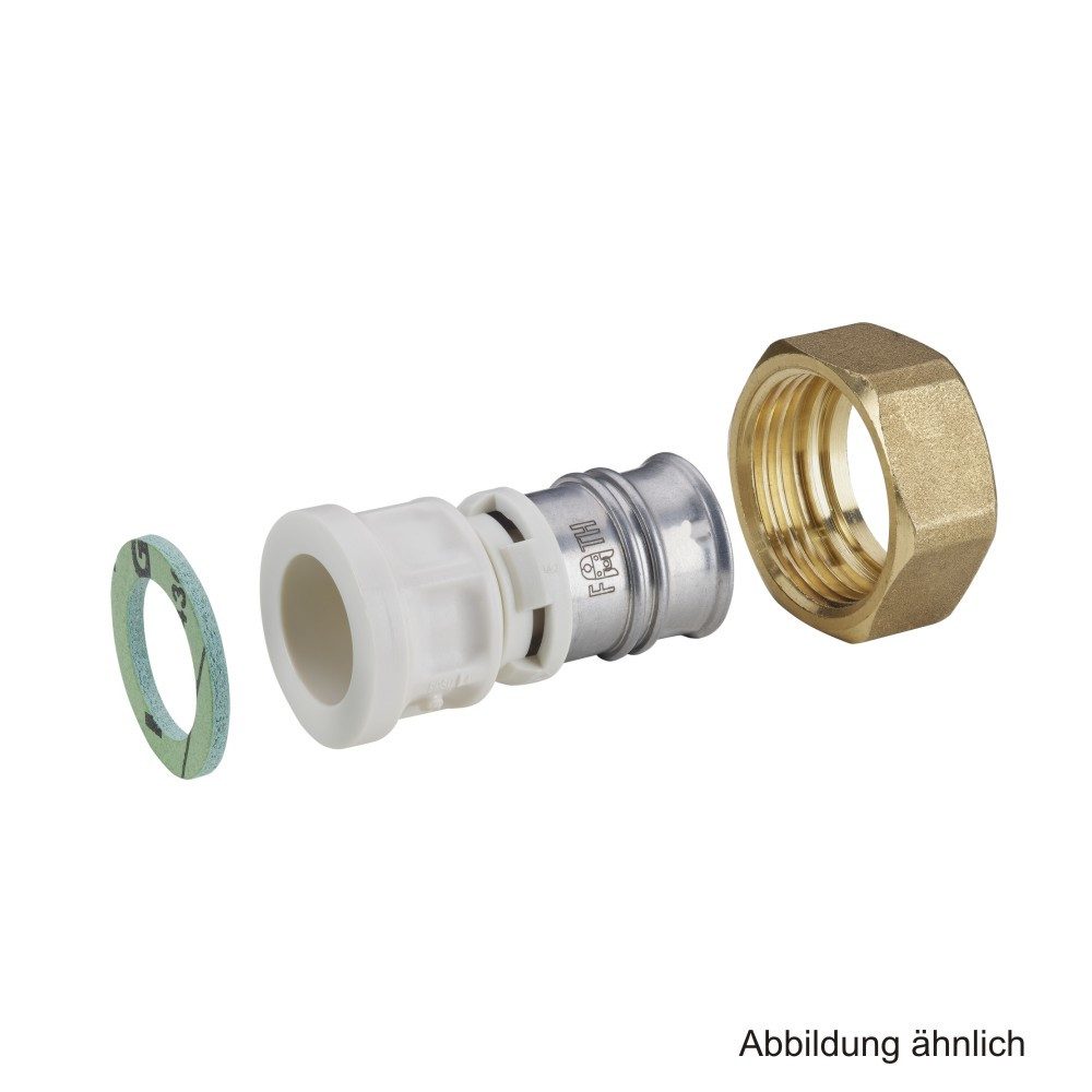 Fränkische Rohrwerke Wasserrohr Alpex Übergangsverschraubung PPSU flachdichtend, 20 mm x G 3/4"