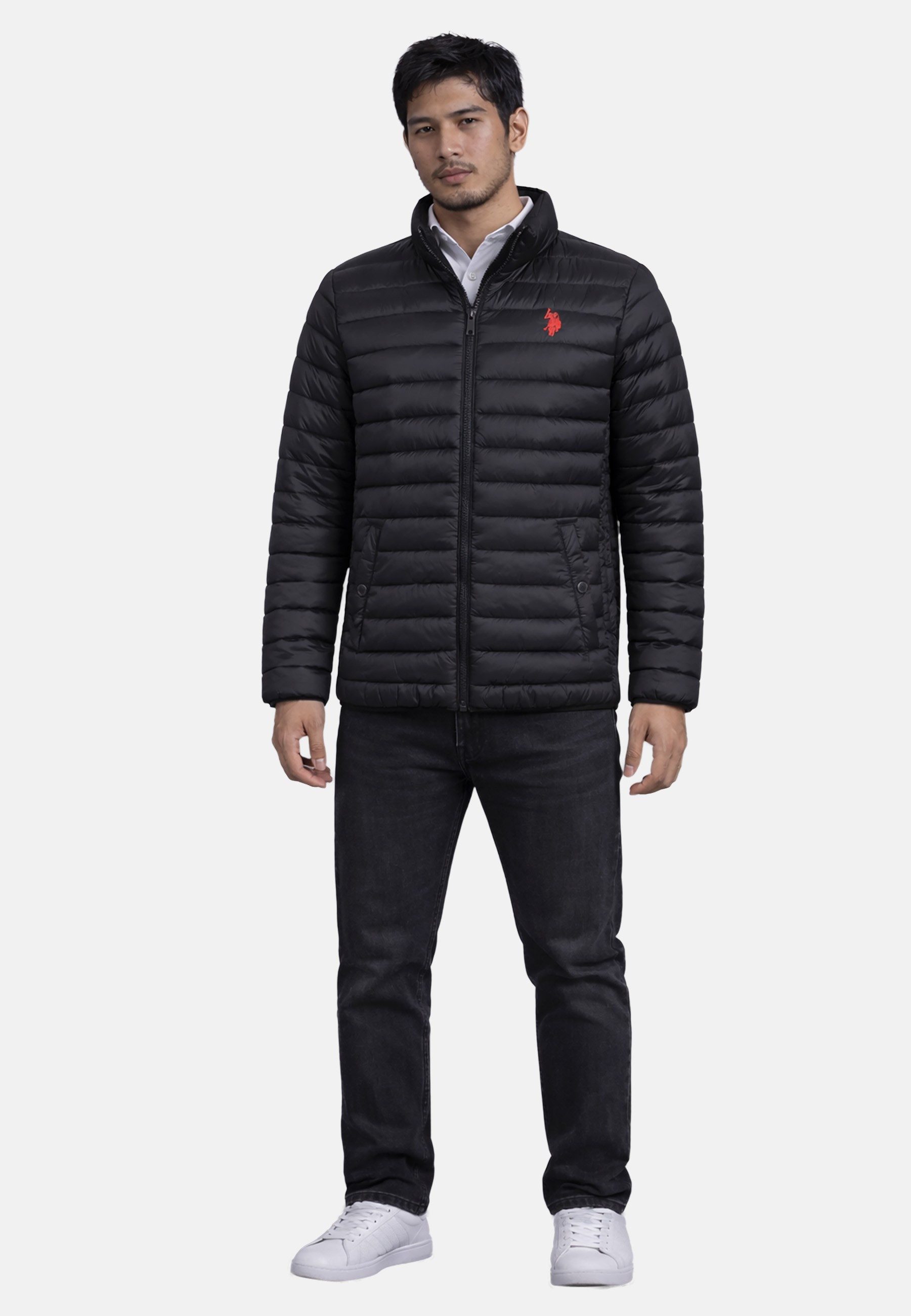 U.S. Polo Assn. Steppjacke USPhenixx - leicht Herren Übergangsjacke mit Reißverschluss Leichte Steppjacke mit hohem Kragen und Taschen