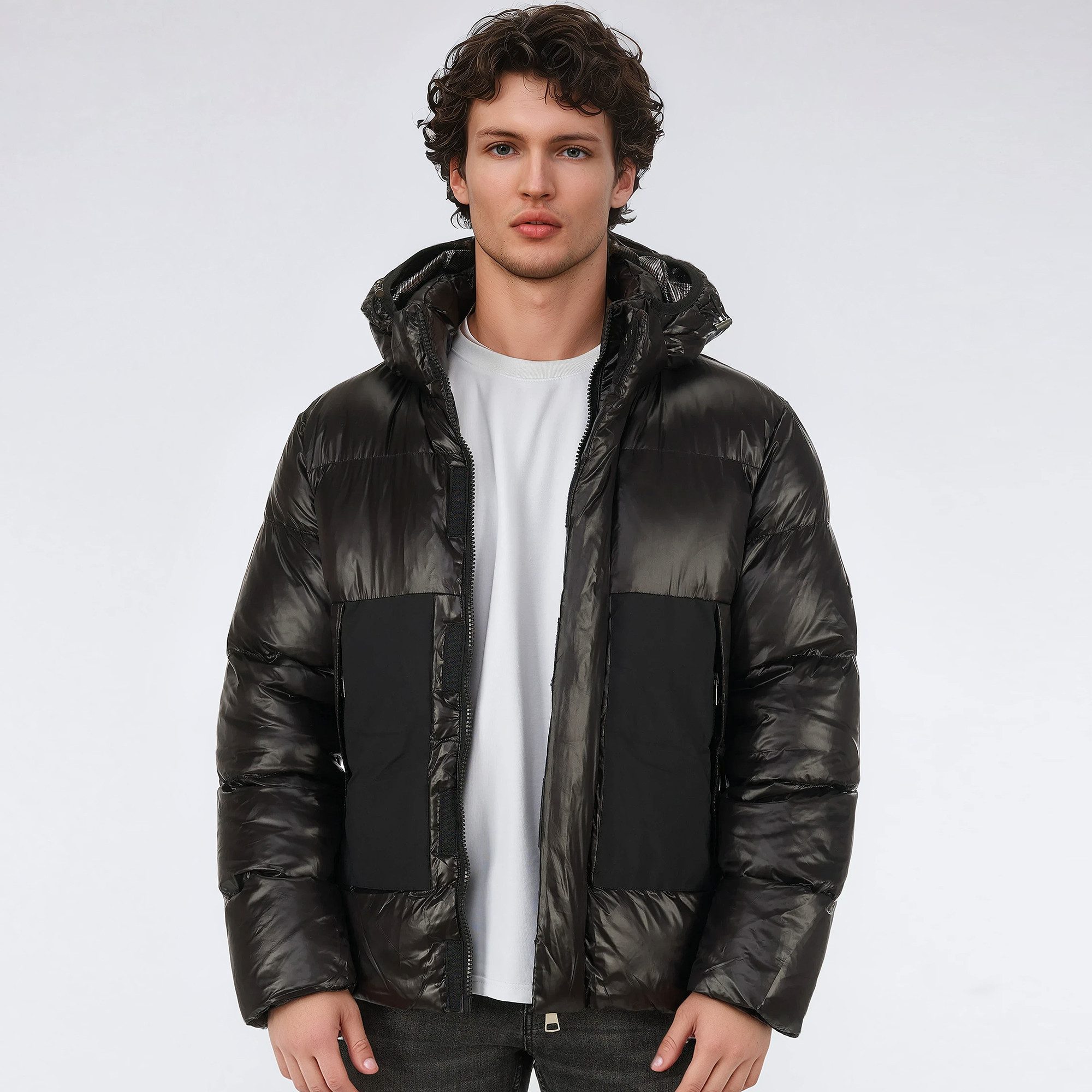 BLACKROCK Steppjacke Herren, Winterjacke mit Kapuze, Wintermantel Glanz-Opt günstig online kaufen