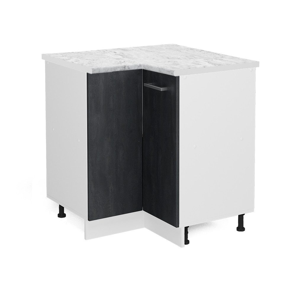 Vicco Eckunterschrank R-Line, Schwarz Beton/Weiß, 75.6 günstig online kaufen