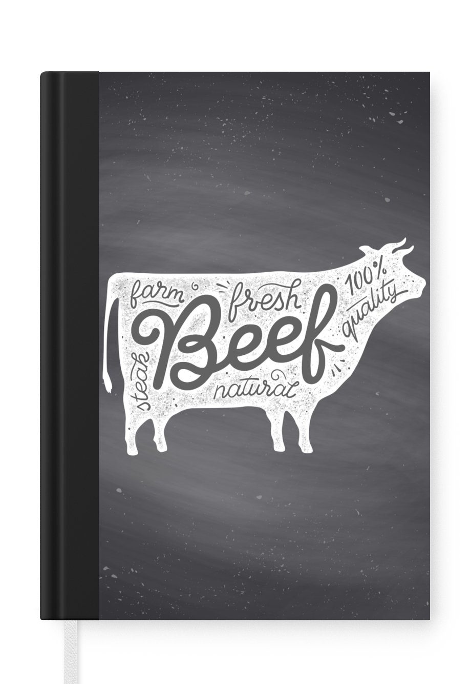 MuchoWow Notizbuch - 98 Tagebuch, Seiten, Steak, Tier Kuh Journal, Notizheft, - A5, Haushaltsbuch Merkzettel
