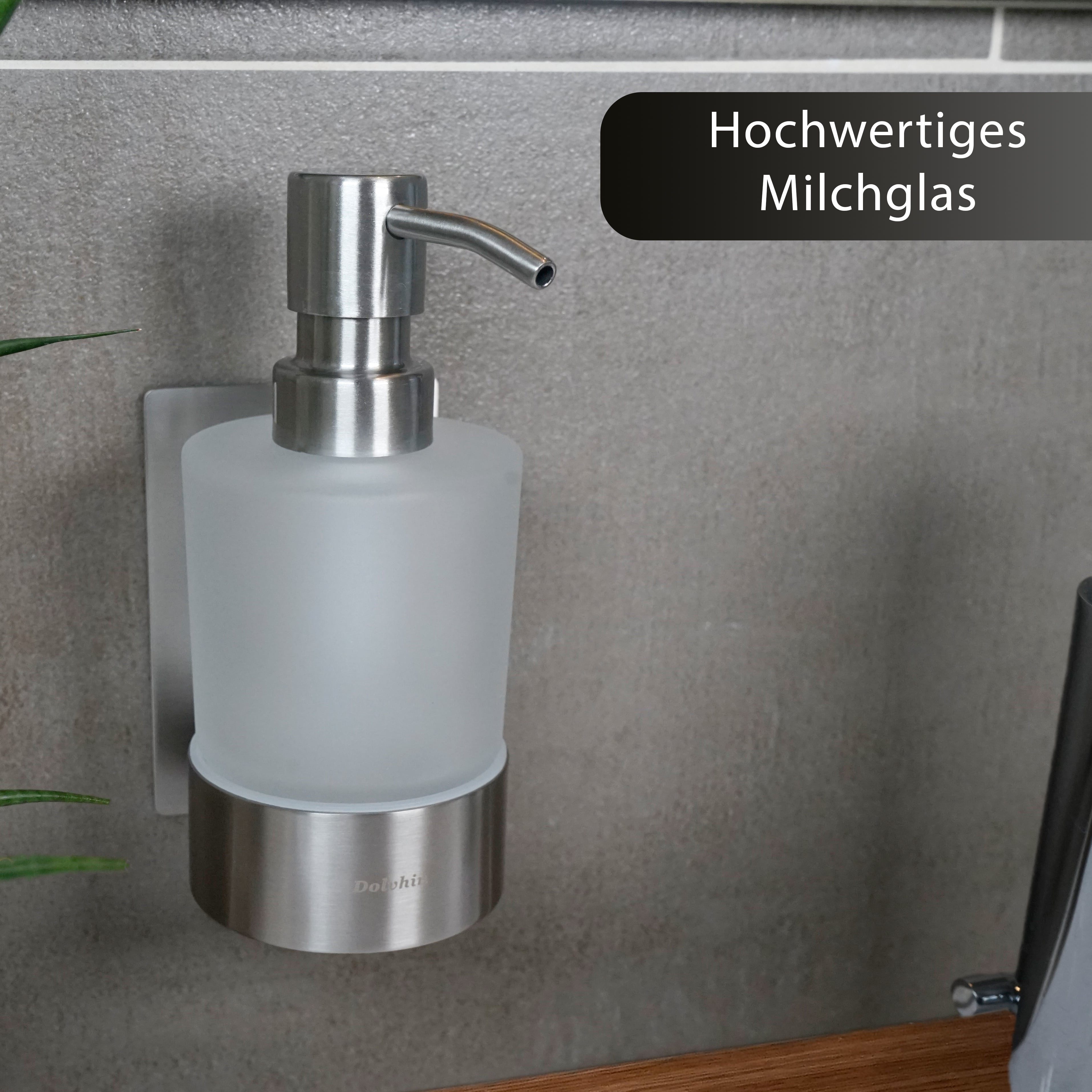Dolvhin Seifenspender Wandmontage ohne Bohren, Glas Handseifenspender, Wand günstig online kaufen