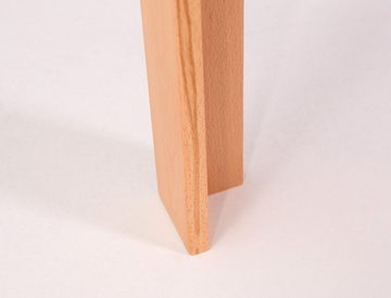 expendio Esstisch Percy, Kernbuche lackiert 120x80 cm aus Massivholz mit Winkelbeinen