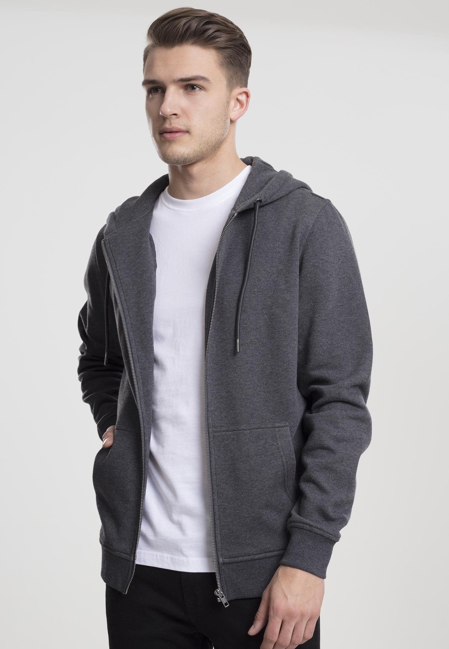 URBAN CLASSICS Kapuzensweatjacke Basic Zip Hoody Herren Kapuzenjacke