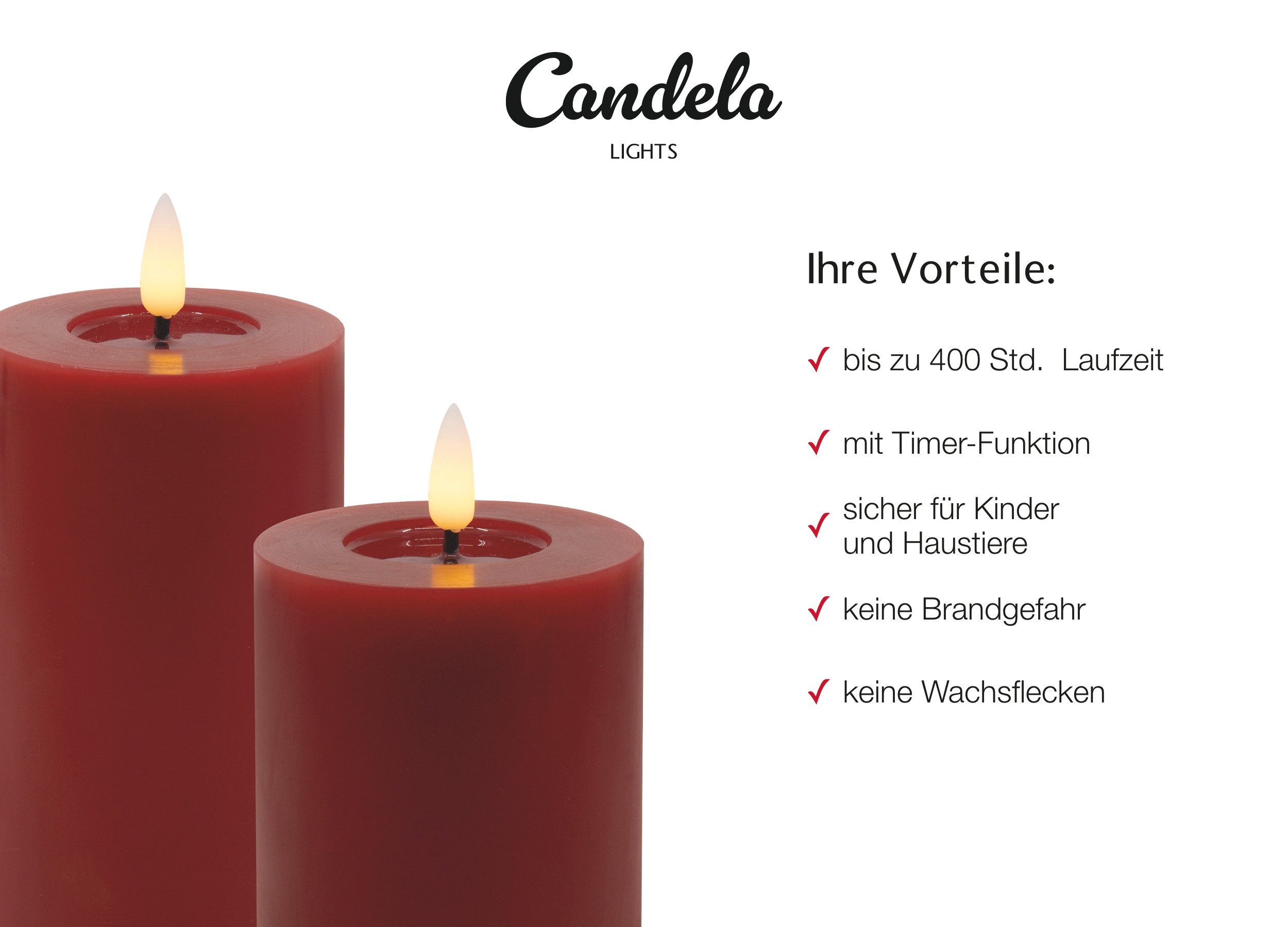 LC Home LED-Kerze LED Kerzen Set Winter Echtwachs Timerfunktion Fernbedienu günstig online kaufen