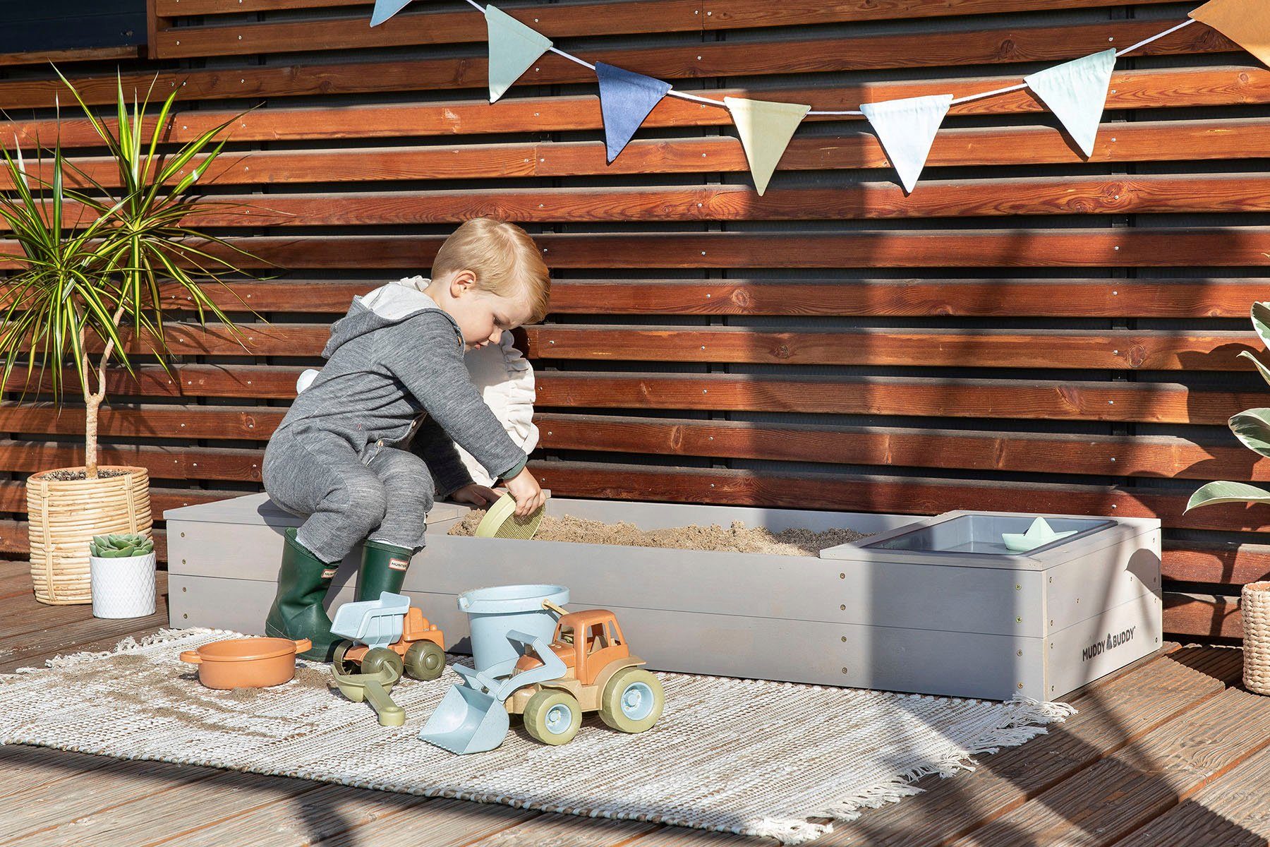 MUDDY BUDDY® Sandkasten Space Saver, warmgrau, günstig online kaufen