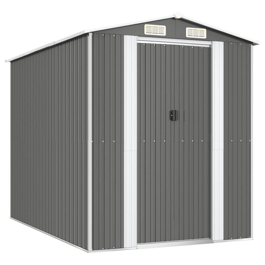 vidaXL Garten-Geräteschrank 192 x 274 x 223 cm Geräteschuppen Hellgrau 192x274x223 cm Verzinkter S