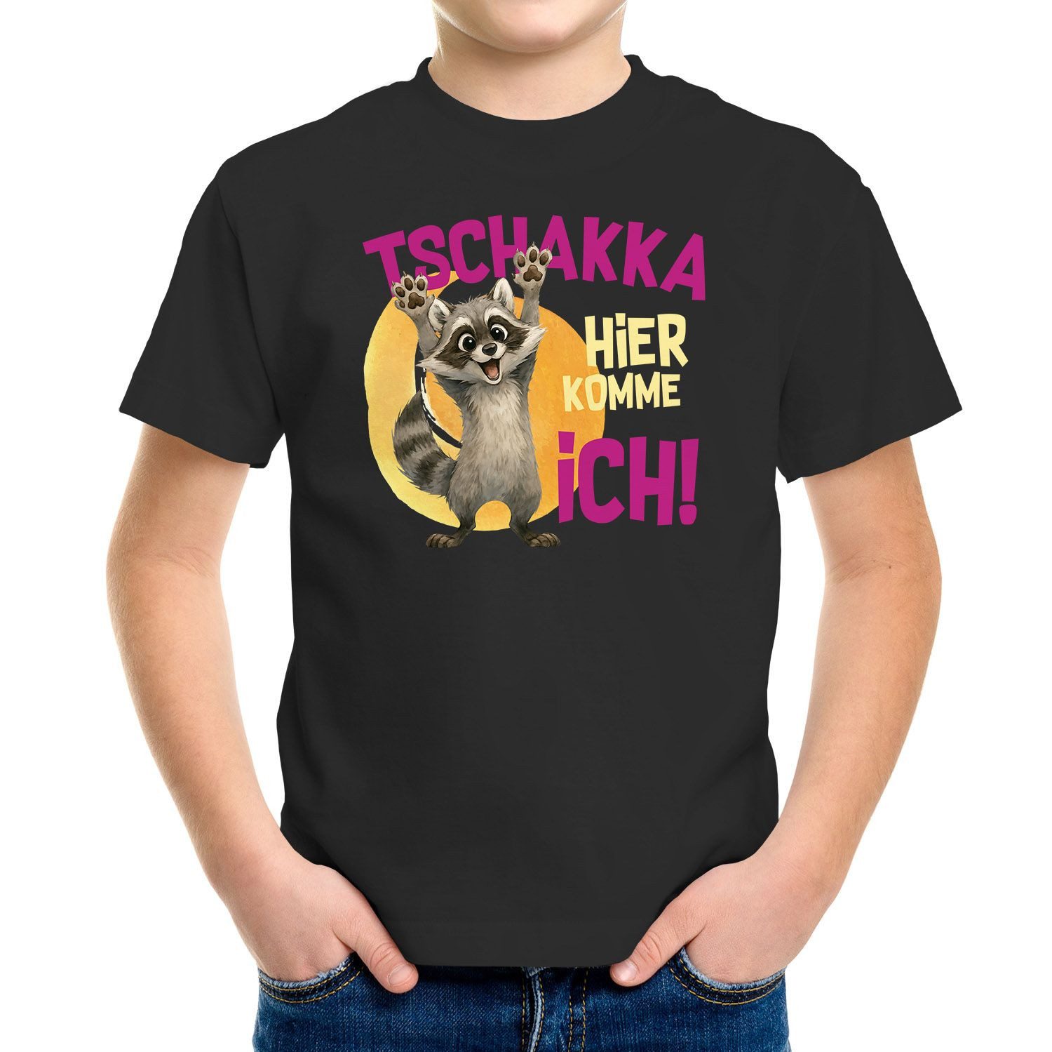 Print-Shirt Kinder T-Shirt Tschakka Hier komme ich Lustige Comic Tiermotiv-Shirts