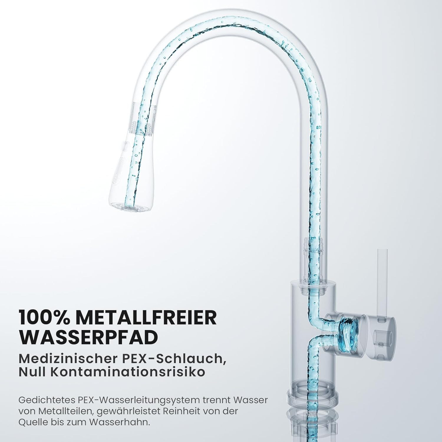 wohnTRAUM24 Spültischarmatur Wasserhahn Küche Schwarz mit 3 Modi,Hochdruck Küchenarmatur Ausziehbar (Mischbatterie, versenkbare Armatur) Hohem Bogen Mischbatterie Küche 360° Schwenkbar