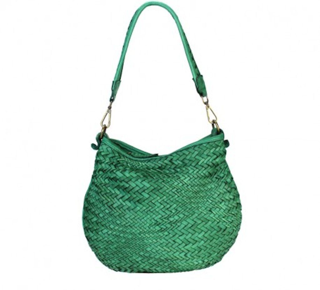 BZNA Handtasche Alesa Designer Ledertasche Schultertasche Umhängetasche, Geflochtenes Leder