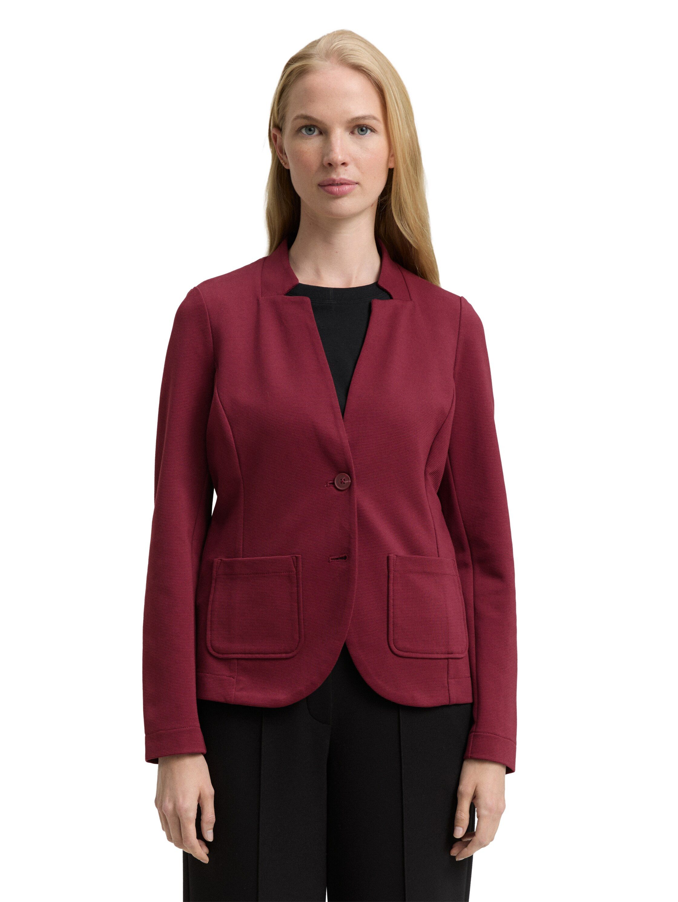 TOM TAILOR Sweatblazer Ottoman mit aufgesetzten Taschen und Struktur günstig online kaufen