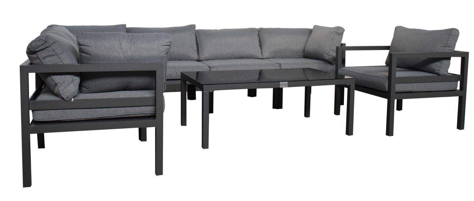 Jet-Line Gartenlounge-Set KRETA XXL Aluminium Gartenmöbel-Set in anthrazit ?