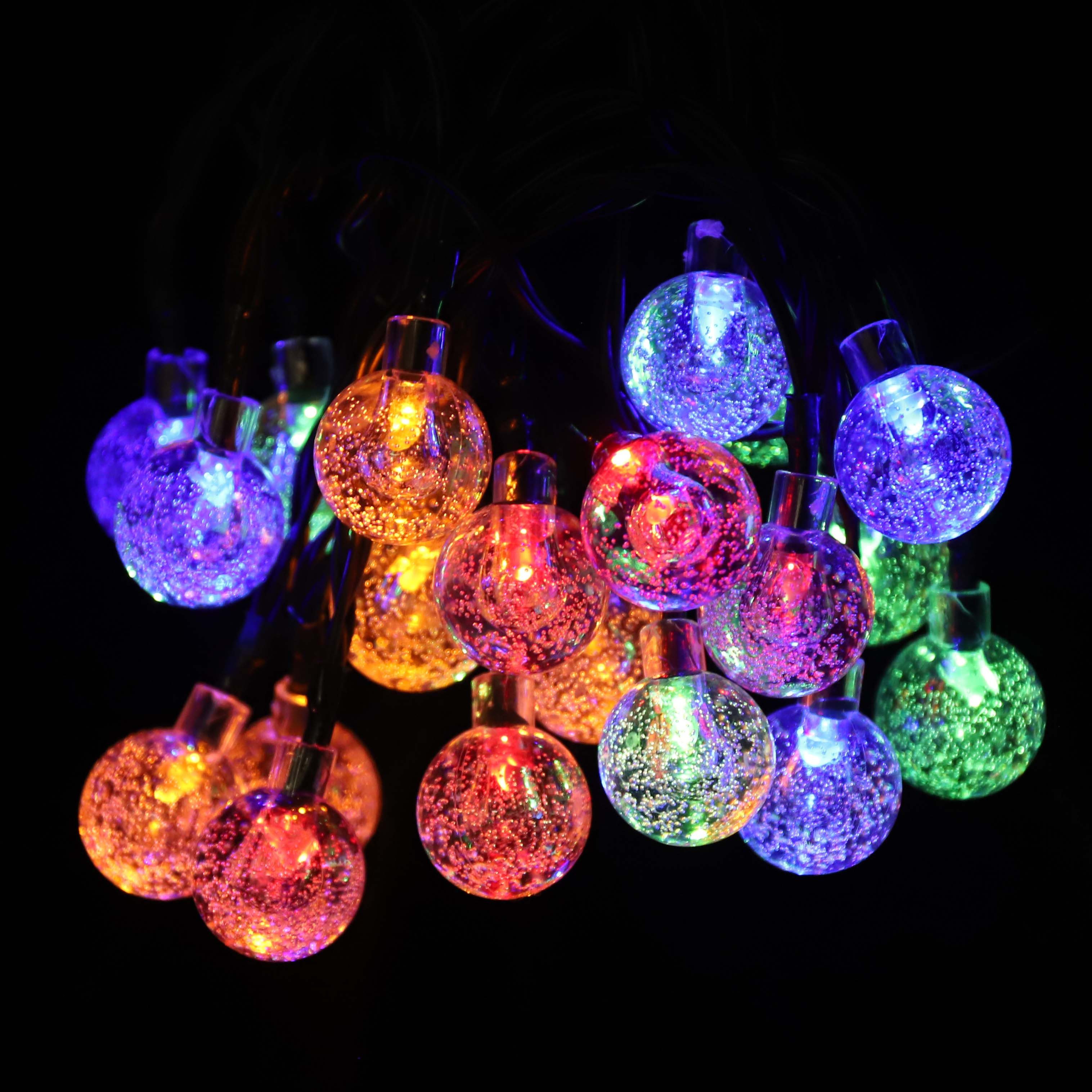 Salcar LED Solarleuchte LED Solarleuchten Garten Kugel Lichterkette Außen Solar Gartenleuchte, Warmweiß, Bunt, Bunt, 5M 10LED Lichterkette – Bild 3 von 5