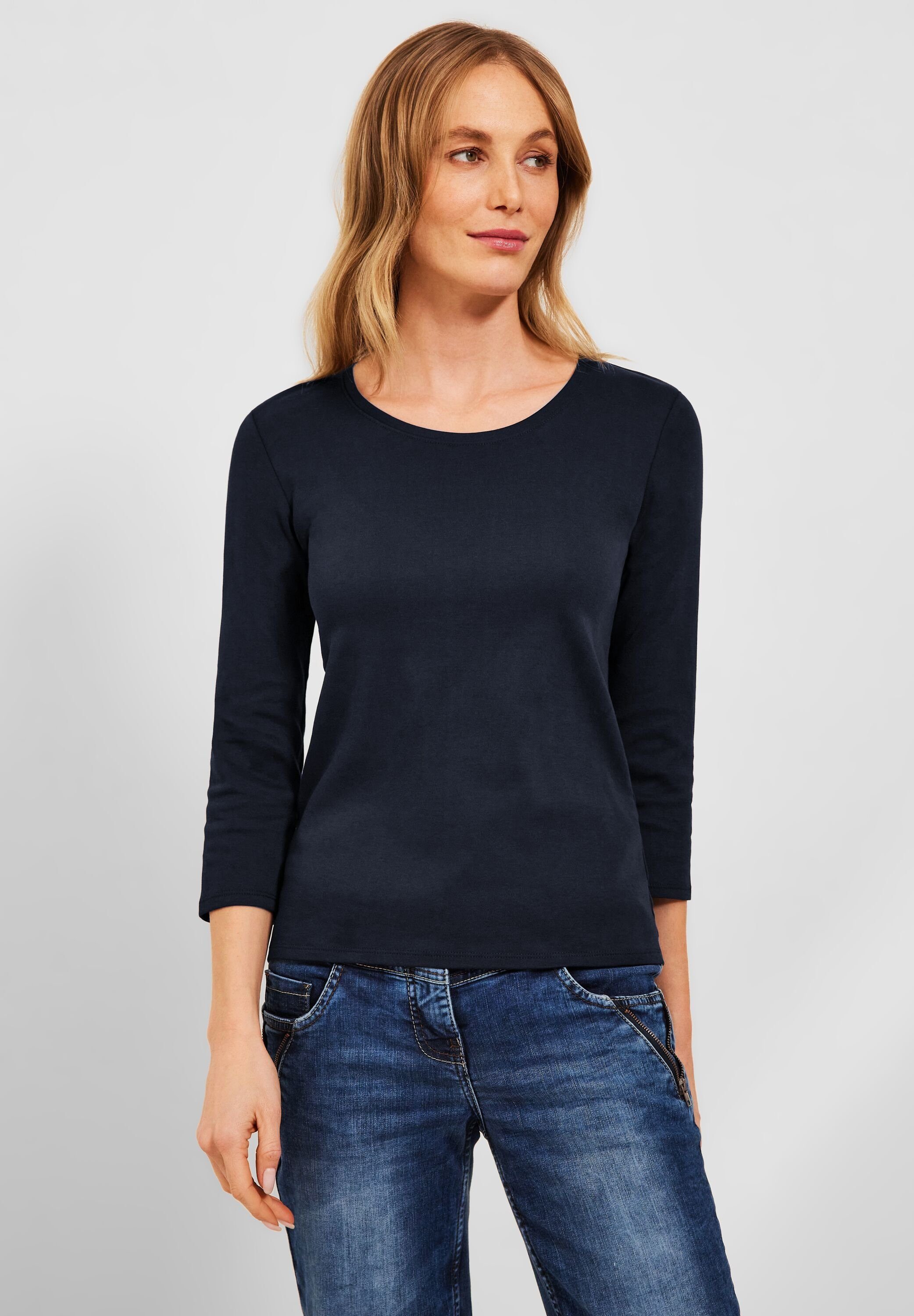 CECIL 3/4-Arm-Shirt aus reiner Baumwolle günstig online kaufen