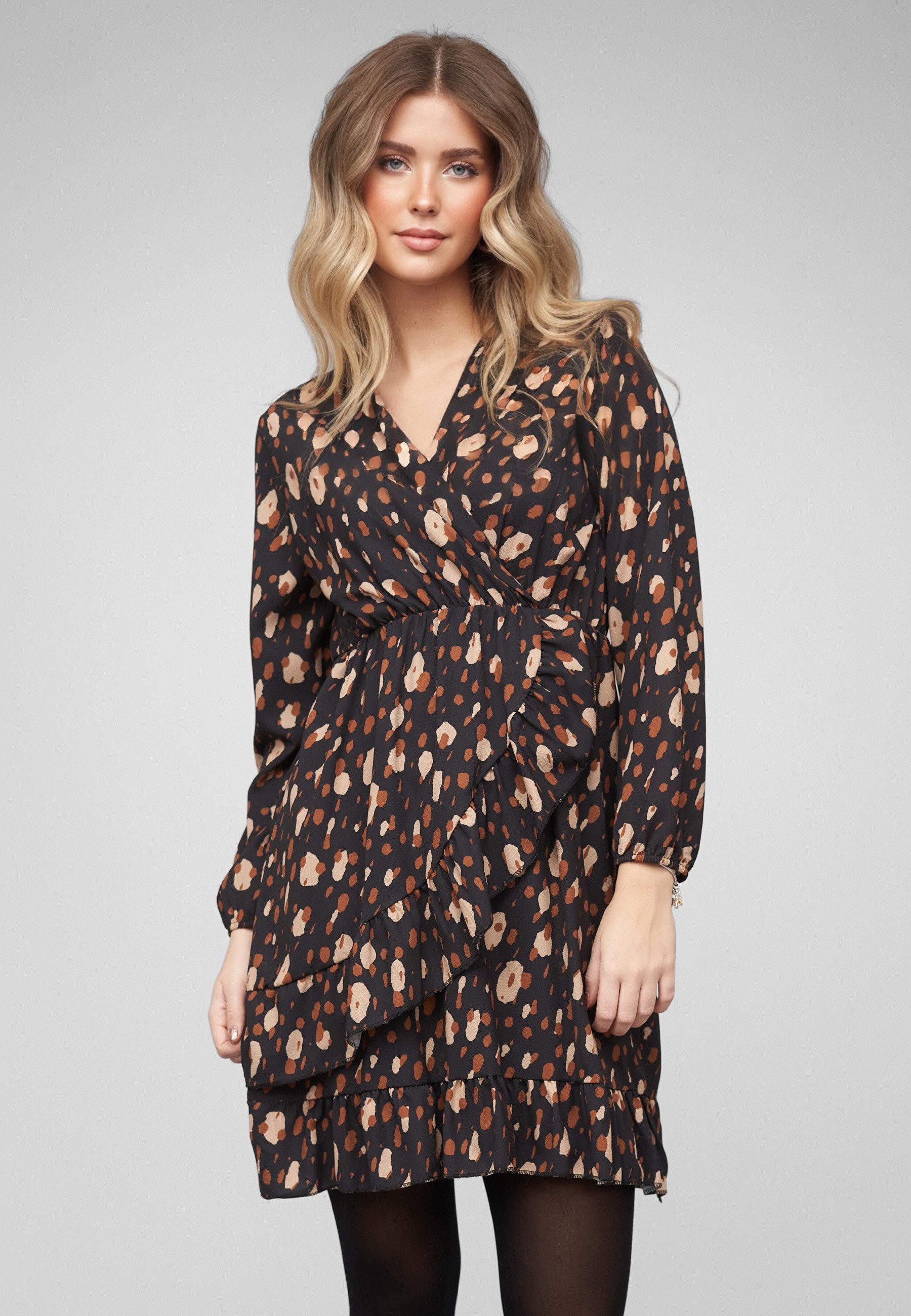 CLOUD 5IVE A-Linien-Kleid CLOUD 5IVE Longsleeve Dress with flower print (1-tlg)