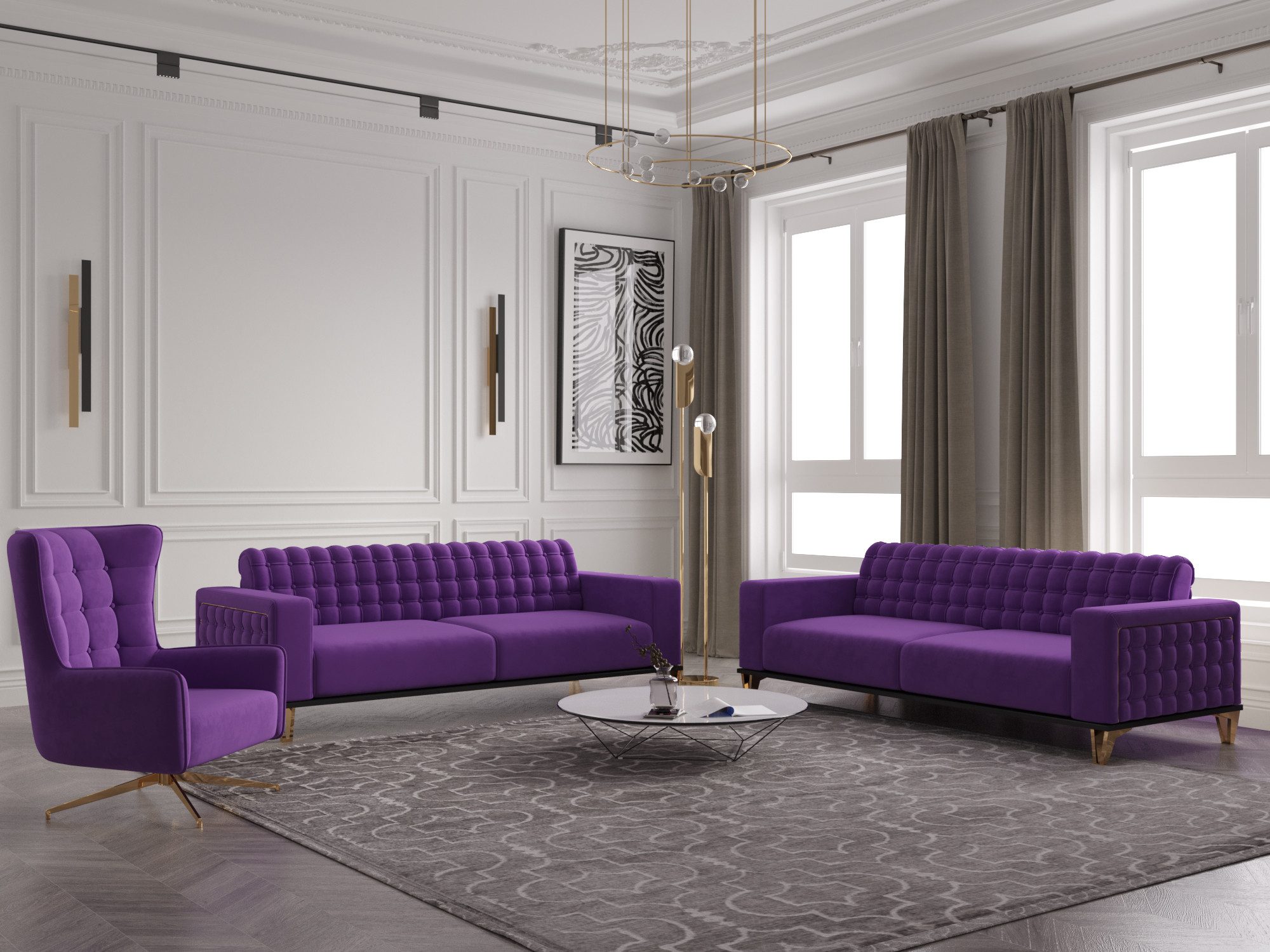 Möbeldreams Chesterfield-Sofa Sofa-Set Tina 3-2-1/3-3-1 / günstig online kaufen