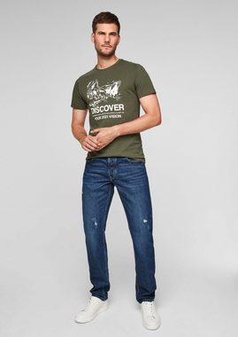 s.Oliver 5-Pocket-Jeans Regular: Blaue Jeans Destroyes, Waschung