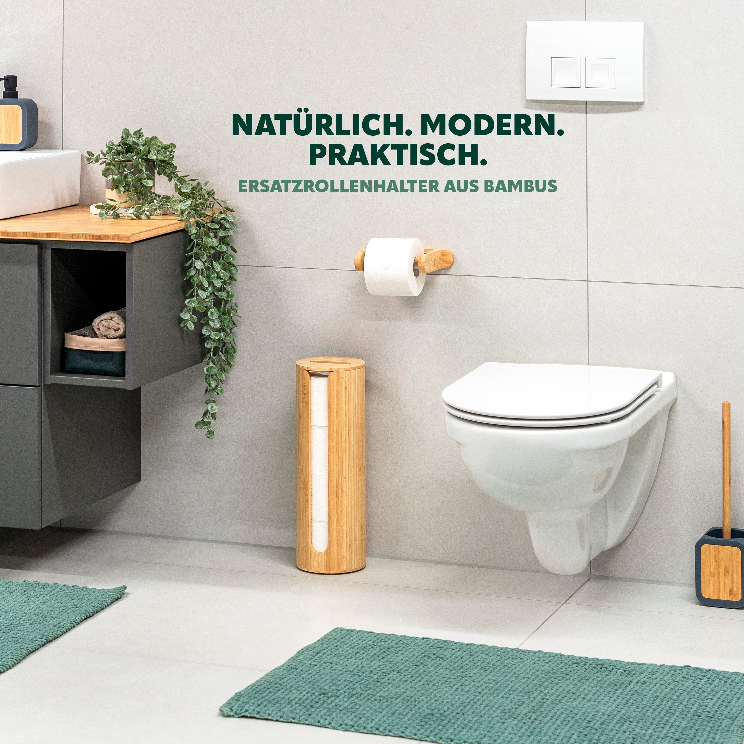 eluno Toiletten-Ersatzrollenhalter Aufbewahrung für 4 Ersatzrollen rund aus günstig online kaufen