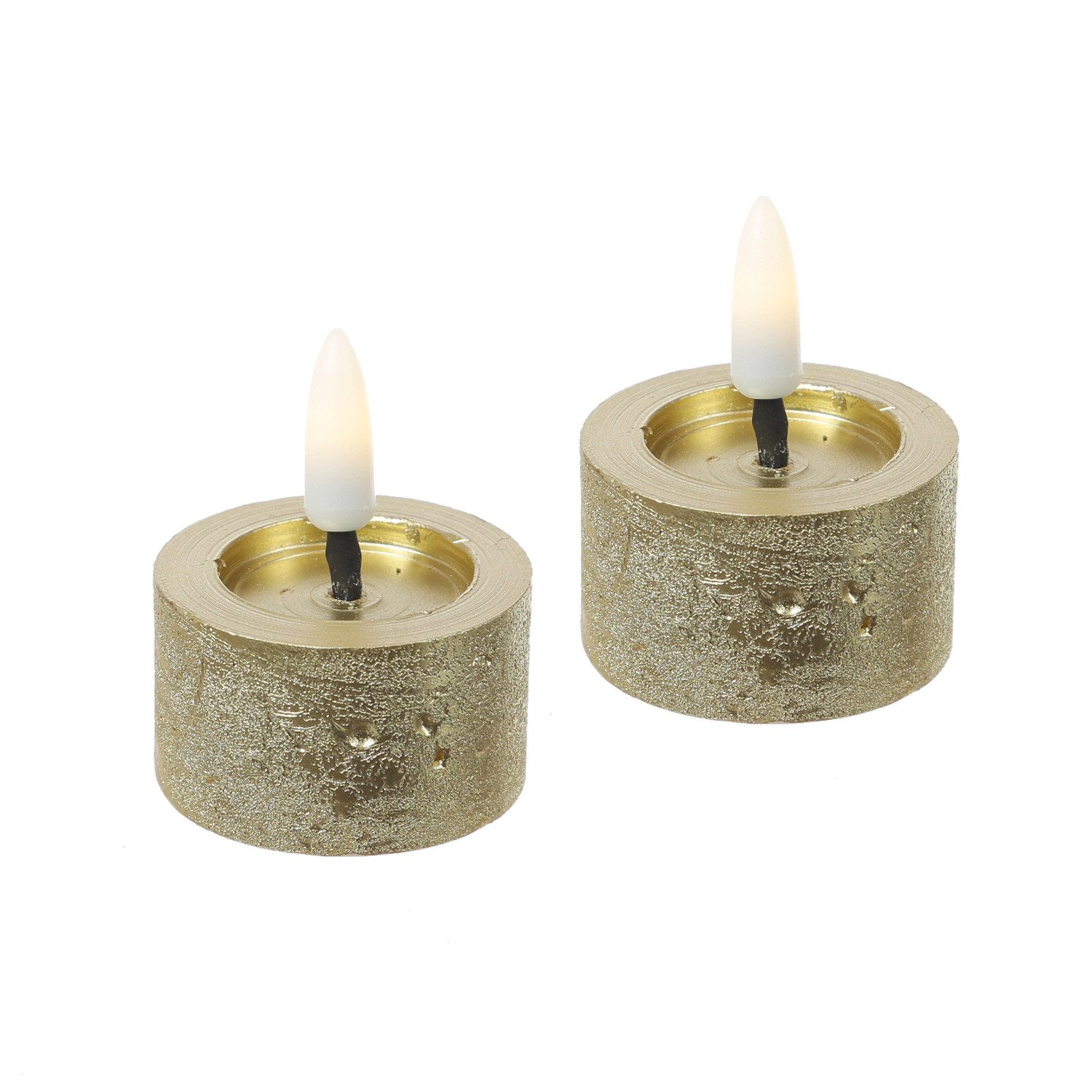 MARELIDA LED-Kerze LED Teelichter Lina Rustik Optik mit Batterien Echtwachs günstig online kaufen