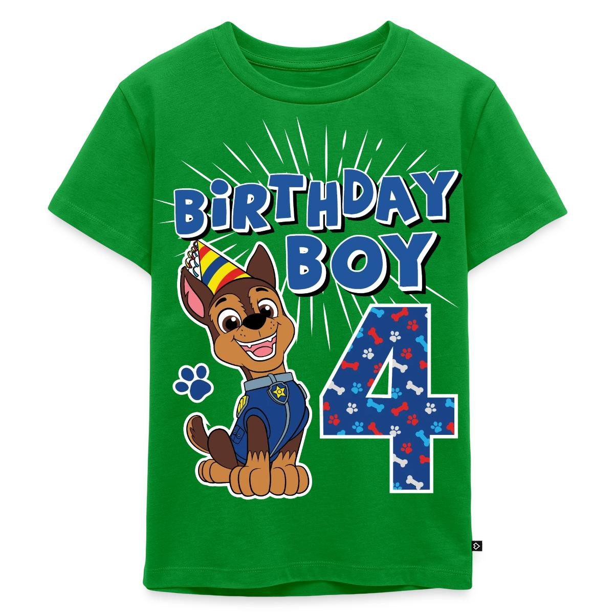 Spreadshirt T-Shirt Paw Patrol 4 Jahre Geschenk 4. Geburtstag Chase Kinder Premium T-Shirt (1-tlg)
