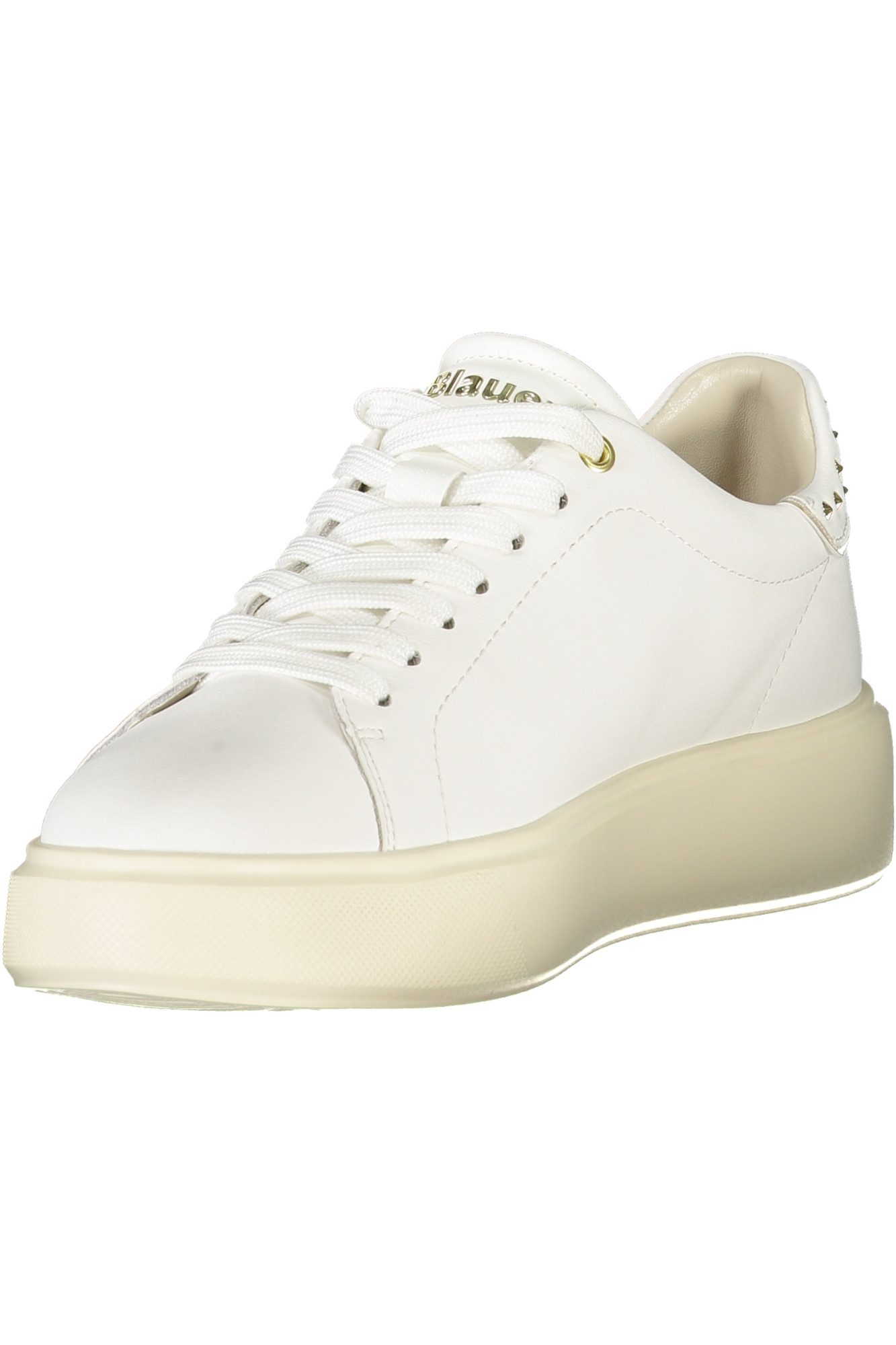 Blauer Sneaker Weiße Damensneaker mit Kontrastdetails & Nieten