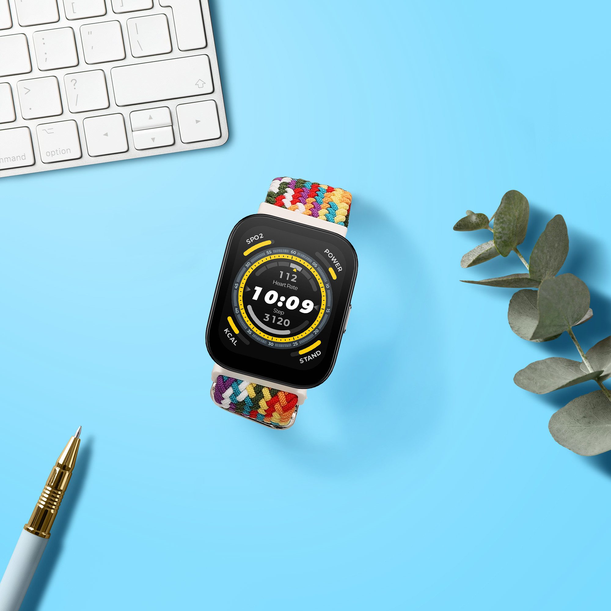 kwmobile Armband für 22mm Amazfit Bip 6 / Bip 5 Unity / Bip 5 / GTS 3 / Balance Smartwatch, 1-tlg., Nylon Fitnesstracker Sportarmband Band - Innenmaße von 14 - 22 cm