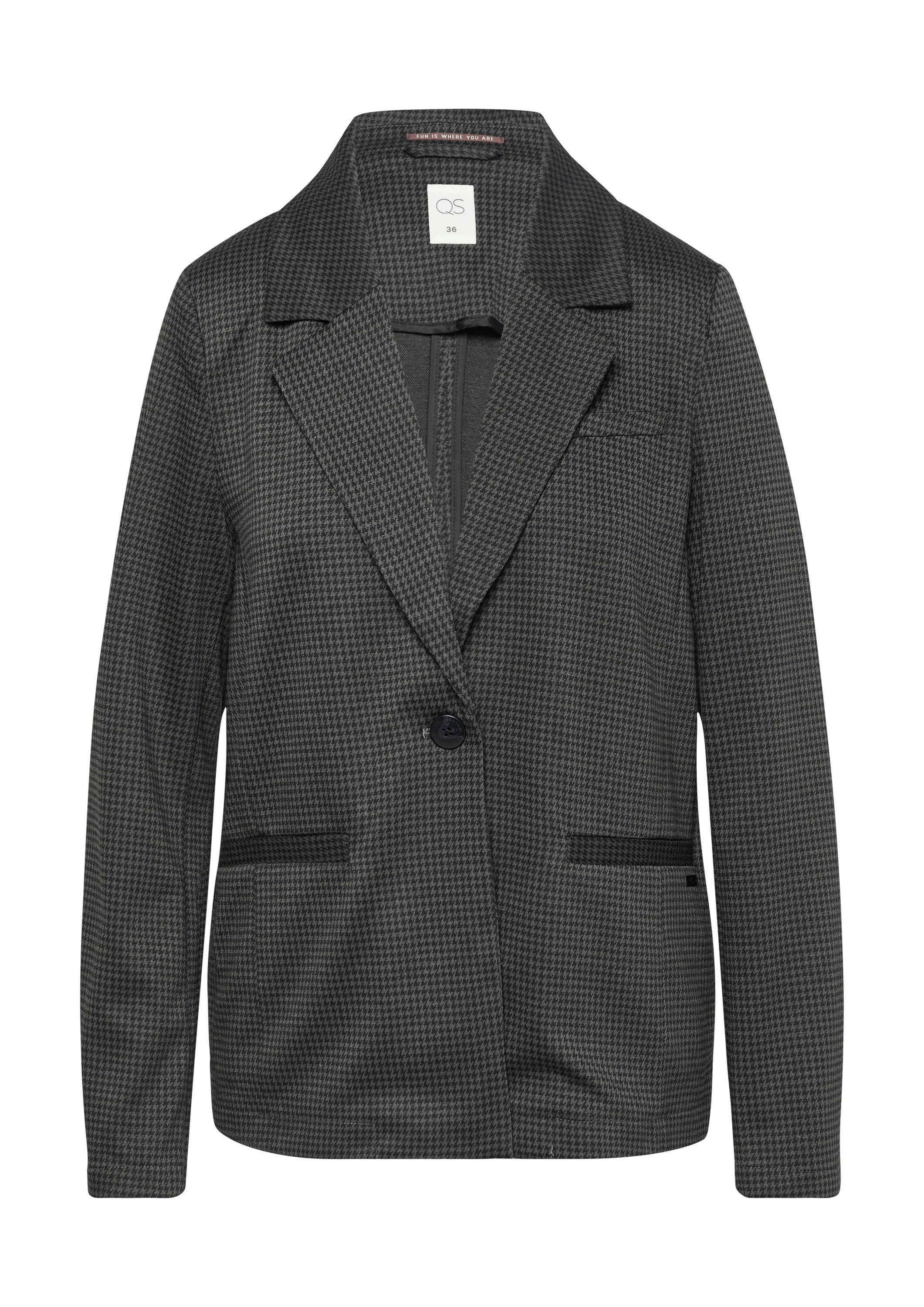 QS Jackenblazer Indoor-Blazer Karierter Blazer aus Viskosemix günstig online kaufen