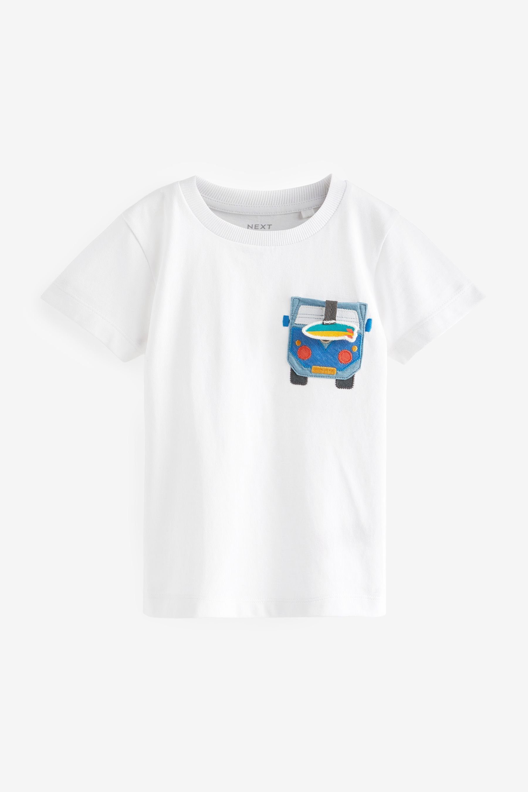 Next T-Shirt T-Shirt mit Brusttasche (1-tlg) White Campervan
