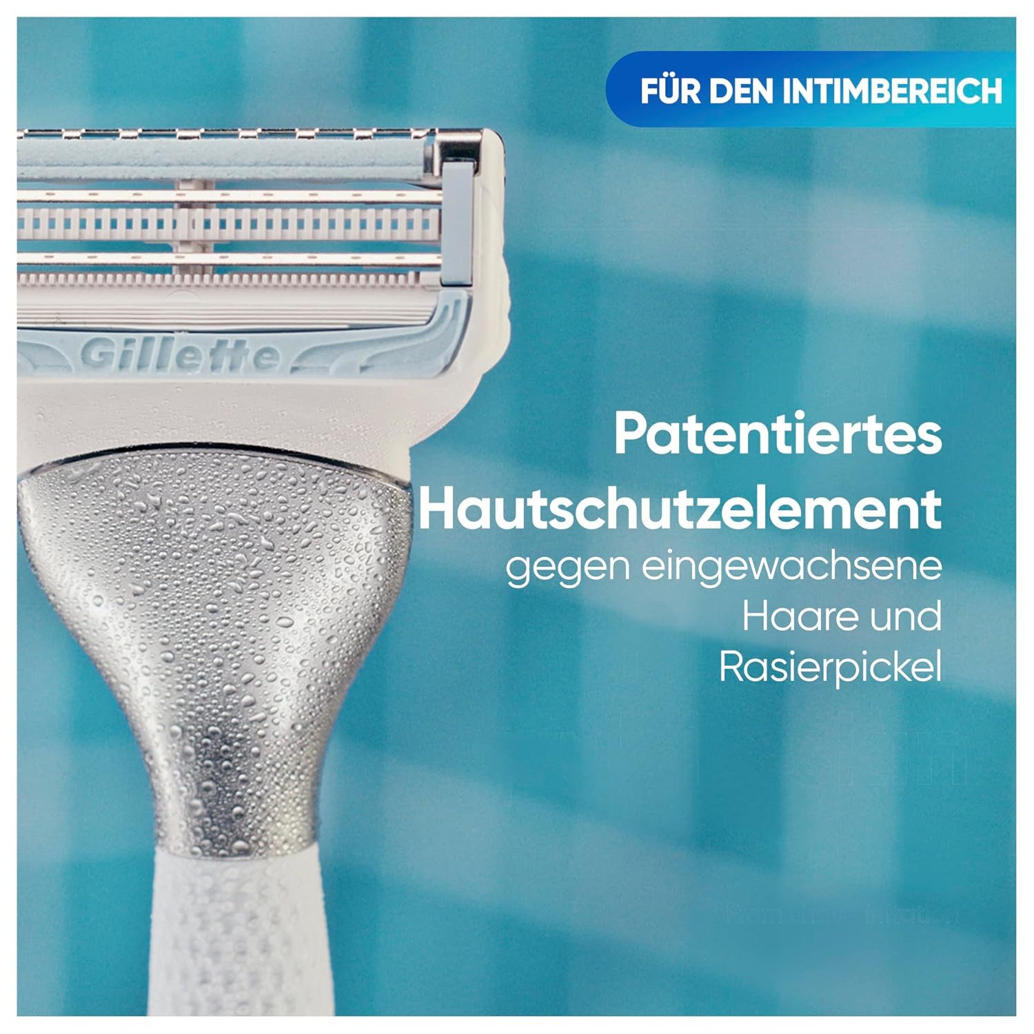 Gillette Venus Nassrasierer 1x Gillette Venus Rasierer Damen für Intimbereich mit 4 Ersatzklingen, 1-tlg., Intimrasierer für Frauen