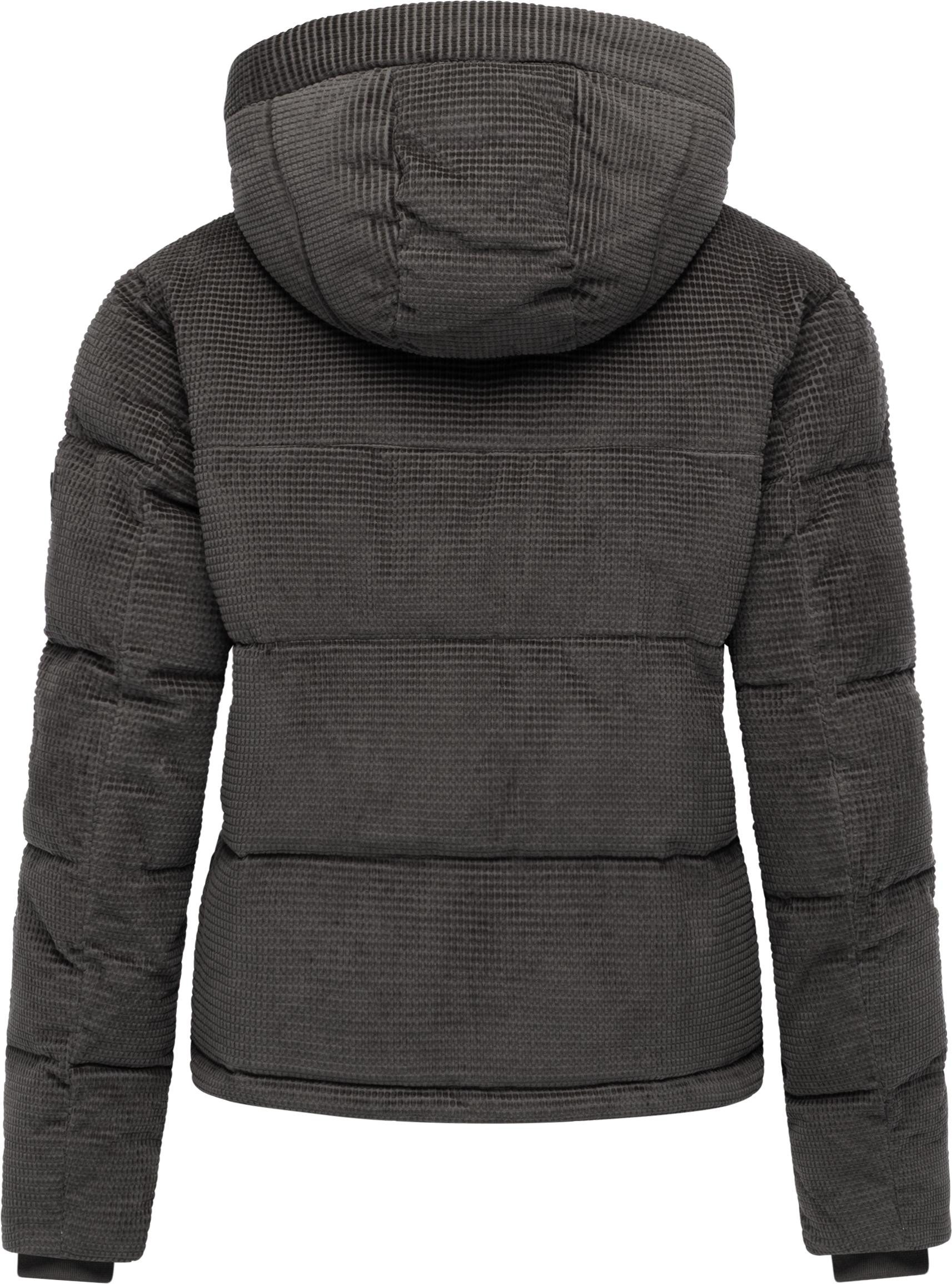 Ragwear Steppjacke Roobie Cordy Wasserdichte Winterjacke aus Kord mit abnehmbarer Kapuze