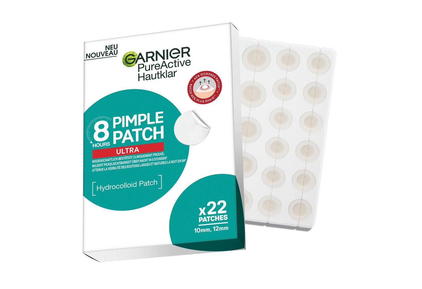 GARNIER Pickel-Tupfer PIMPLE PATCH ULTRA, für das Gesicht, zur gezielten Anwendung bei unreiner Haut
