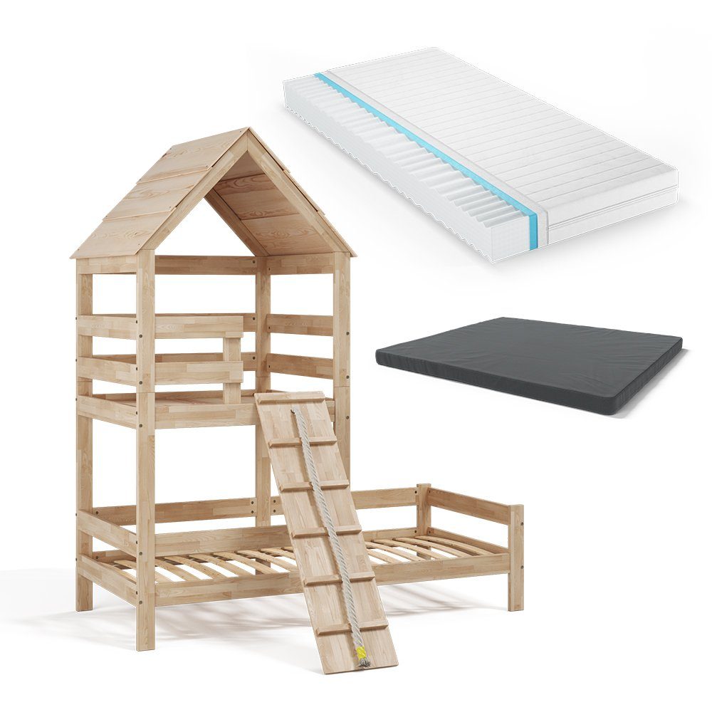 VitaliSpa® Hausbett Teddy, Naturholz, 90x200 cm günstig online kaufen