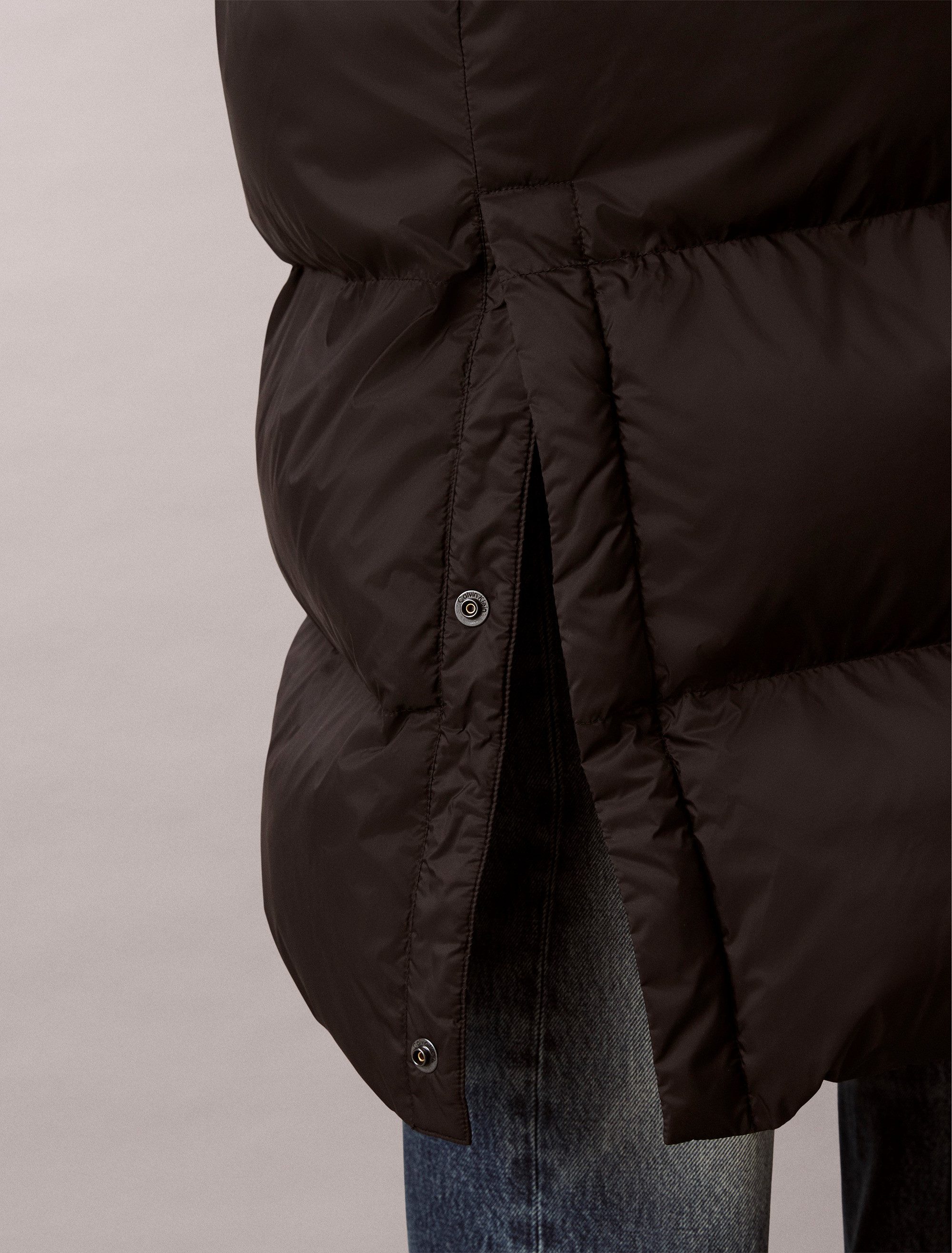 Calvin Klein Jeans Steppmantel LS LONG LENGTH HOODED NYLON PUFF Mit Rundhalsausschnitt, regular fit