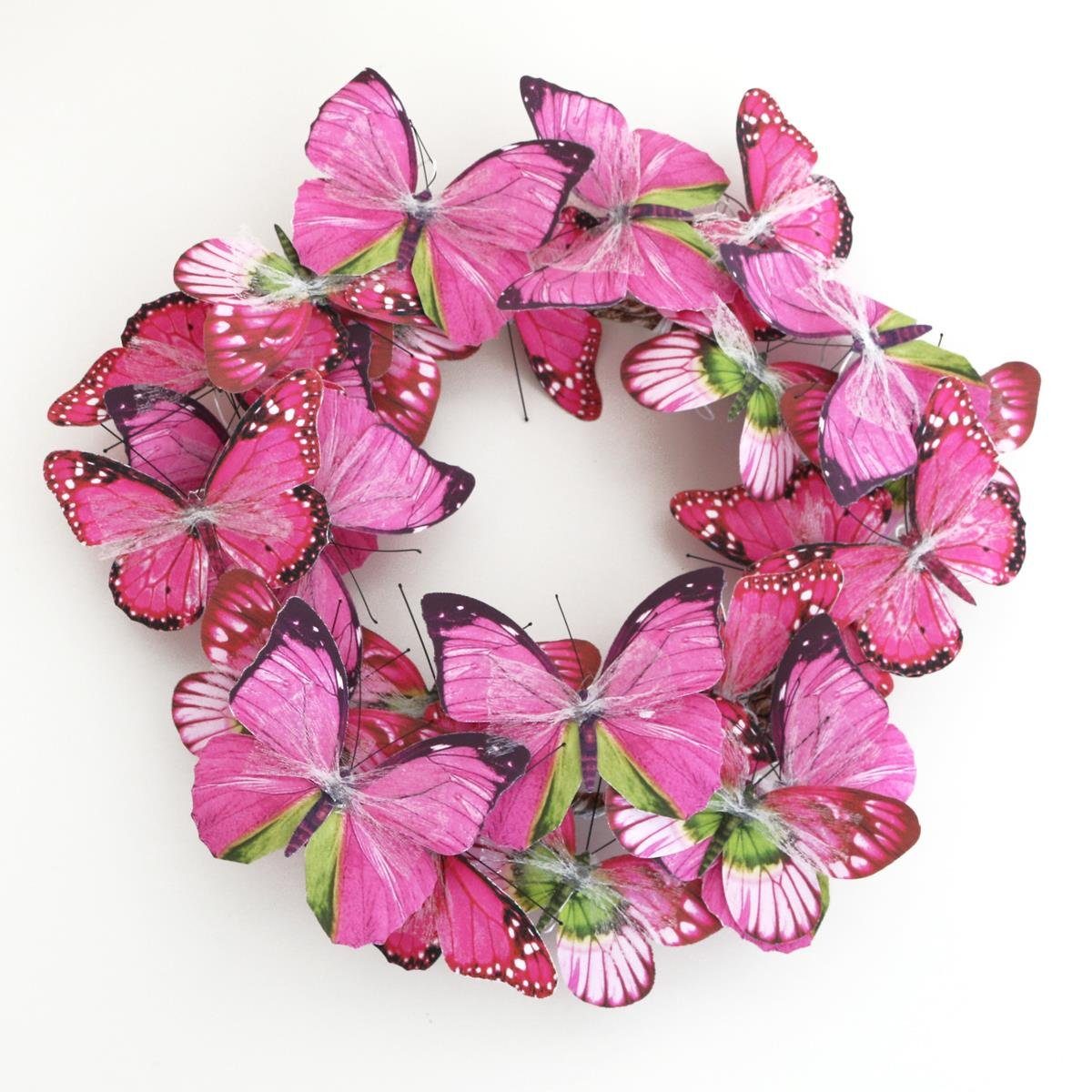 Dekokranz ca Schmetterlingen Kranz 440s cm mit pinken D 30 440s