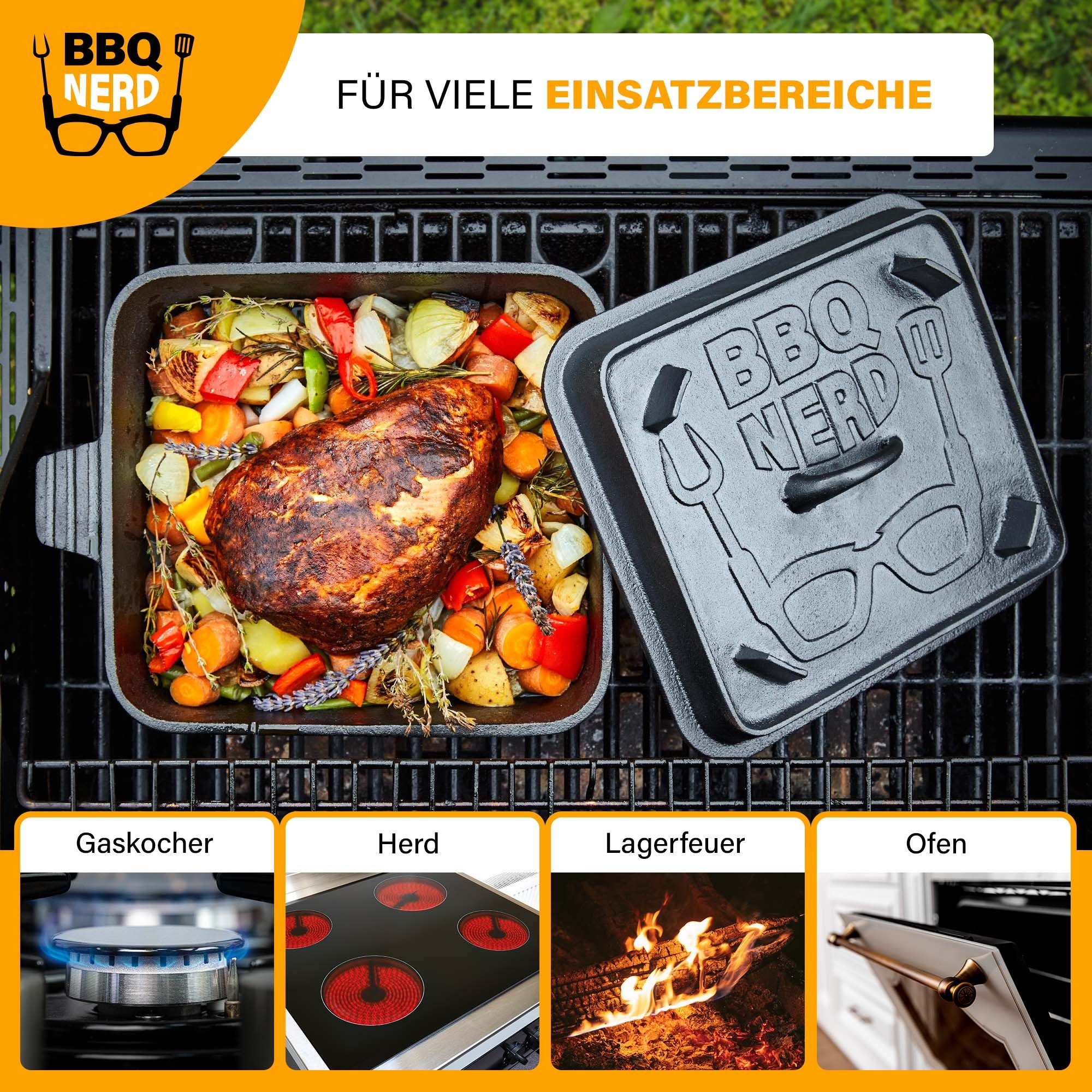  Brotbackform Deckel , Dutch Oven BBQ - Kastenform Brottopf Nerd Brotbackform, mit