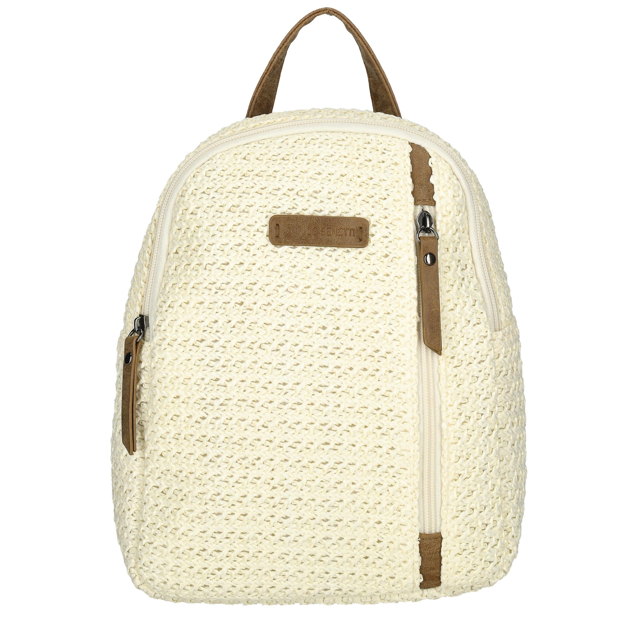 Enrico Benetti Freizeitrucksack Damen Rucksack klein (mit verstellbaren Schultergurten, Freizeitrucksack leicht), aus Polyester in toller Bastoptik