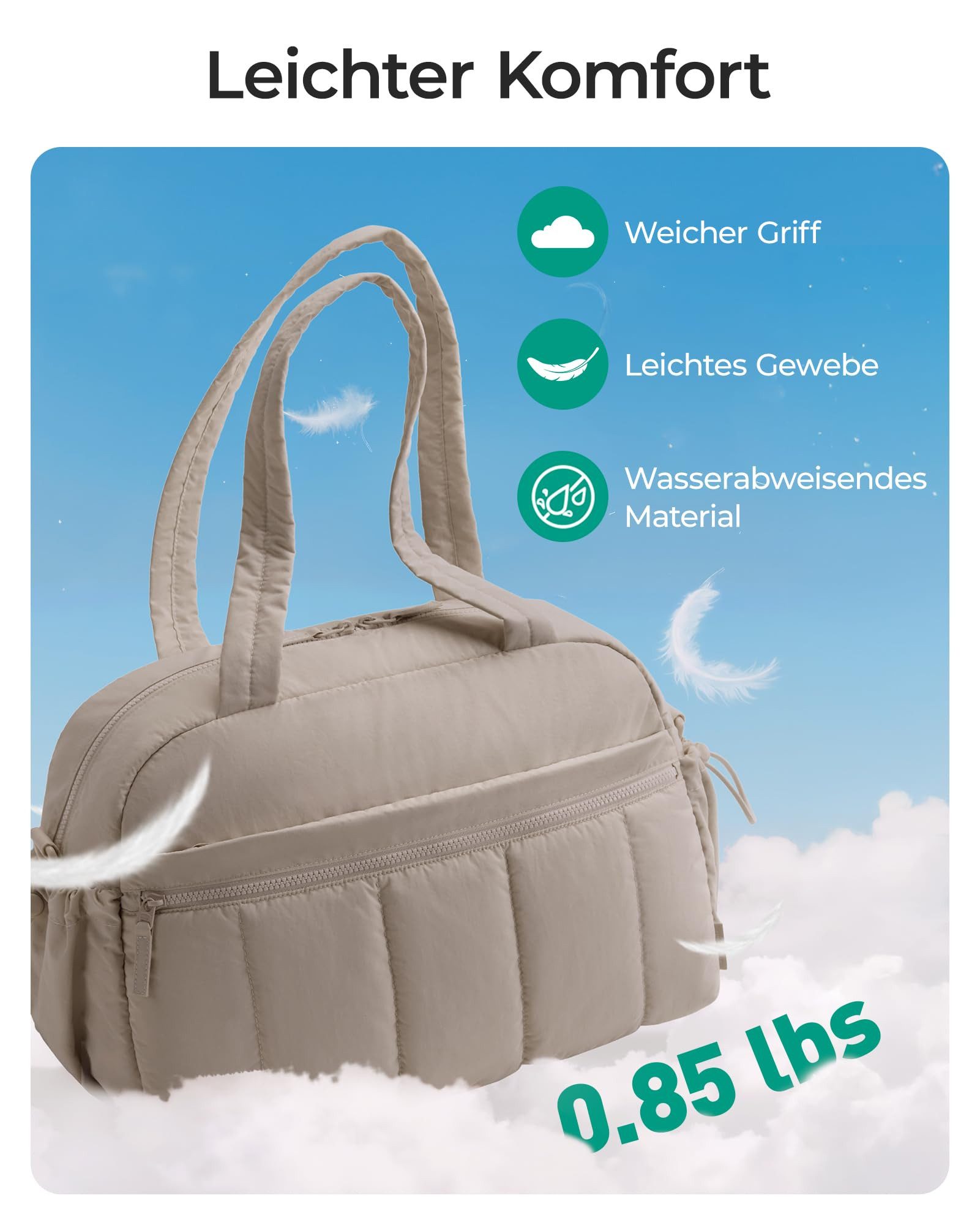 Forrlite Reisetasche Reisetasche Wasserdichter Reise-Seesack - Tragetasche, Sporttasche (Schultertasche (Erweiterbar mit Trolley-Ärmel und Nasstasche), Atmungsa – Bild 5 von 5