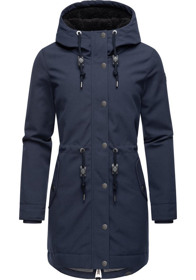 Ragwear Kurzmantel Canny Canvas Wasserdichter Damen Wintermantel mit Kapuze