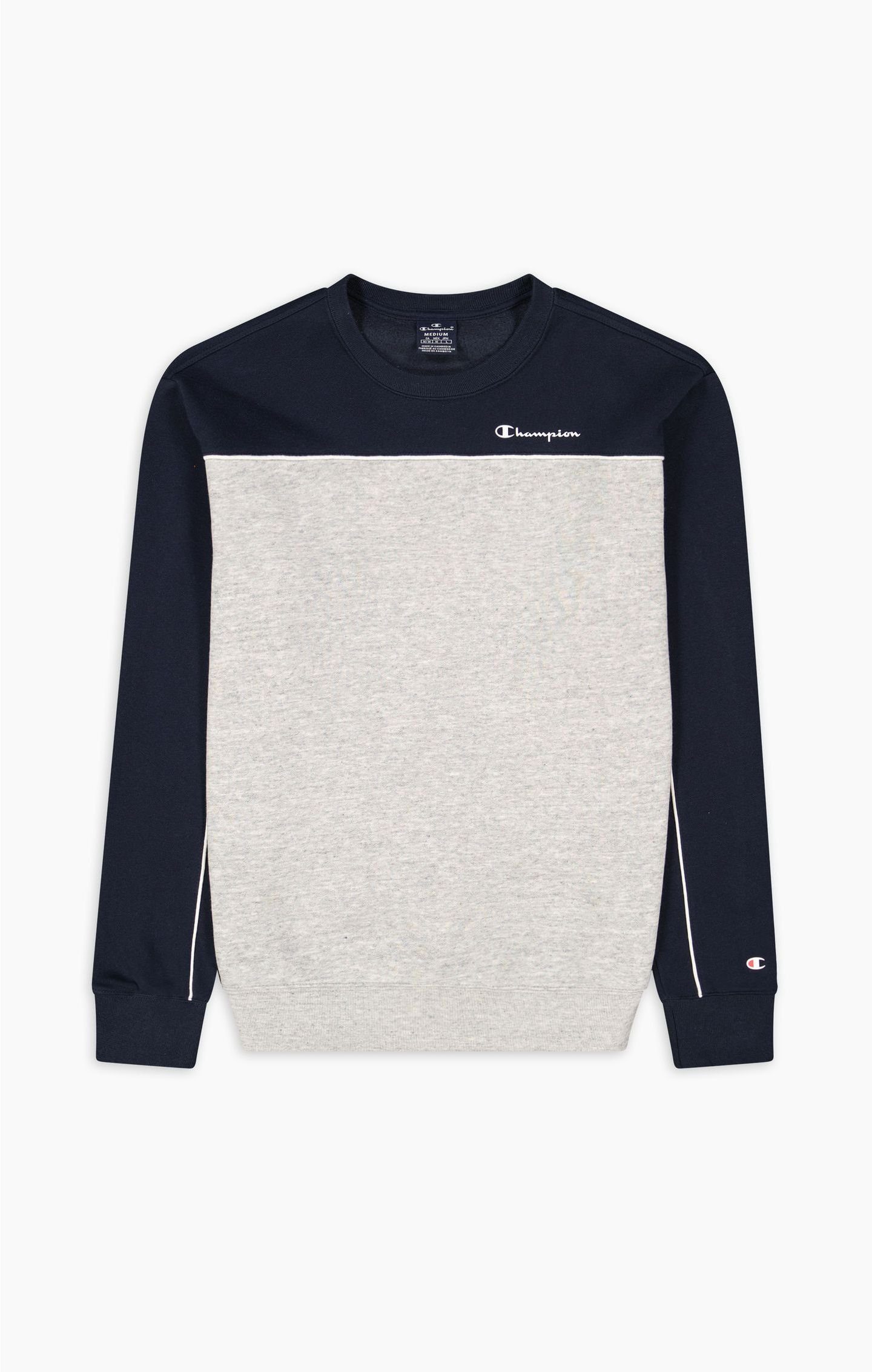 Fleece-Sweatshirt und in Pullover blau Farbblockoptik Sweatshirt Champion