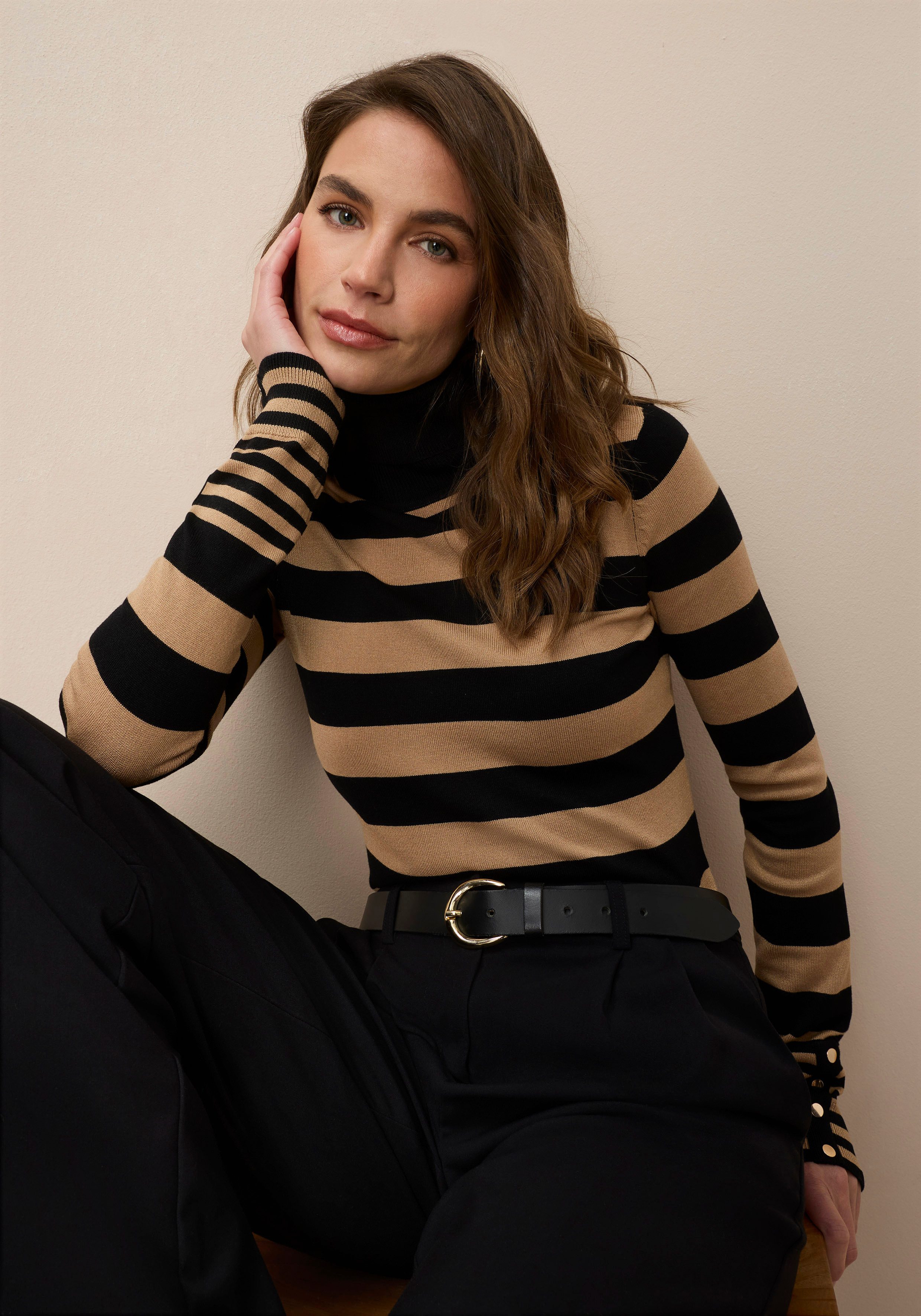 Tamaris Rollkragenpullover im lässigen Streifendesign