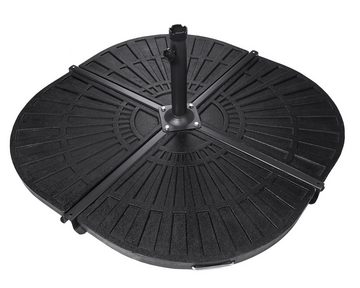 ONDIS24 Sonnenschirm Marktschirm 3 Meter Sonnenschutz 300 cm rund mit Kurbel, UV 50, zweifarbig inkl. Kreuzständer und Platten, LxB: 300,00x300,00 cm, mit Air-Vent & Knickgelenk